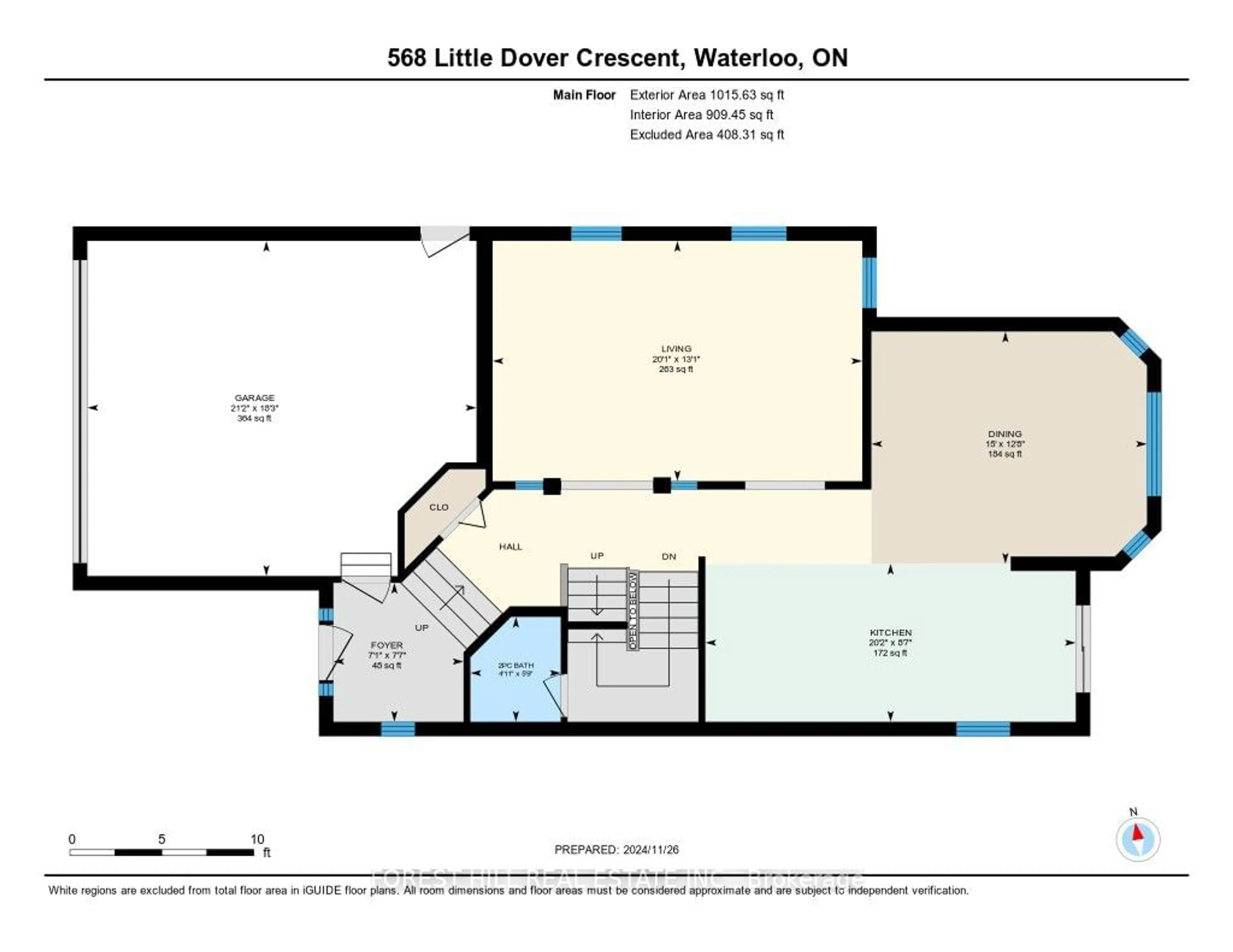 Floor plan for 568 Little Dover Cres, Waterloo Ontario N2K 4E4