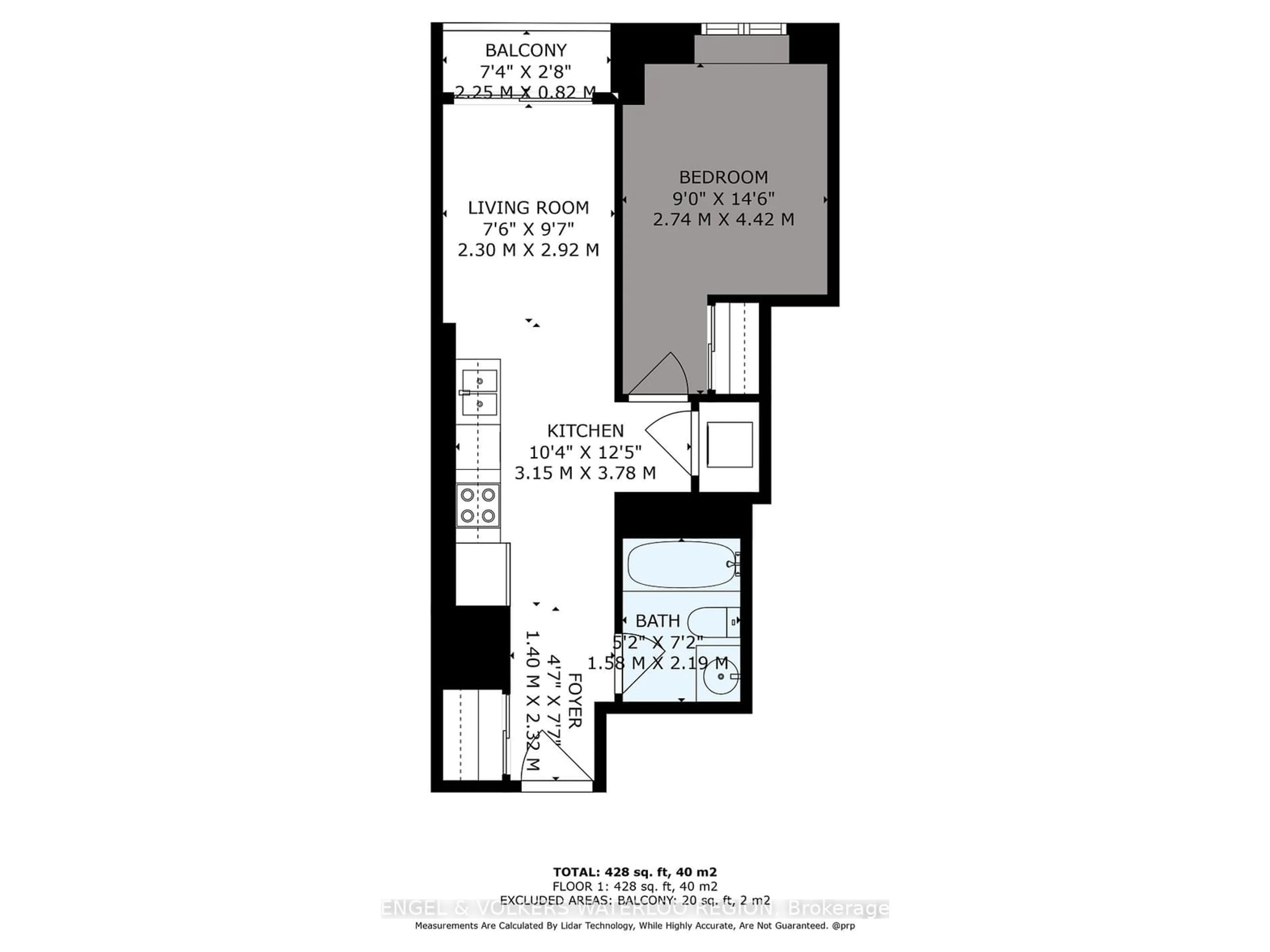 Floor plan for 158 king St #1802, Waterloo Ontario N2J 2Y2