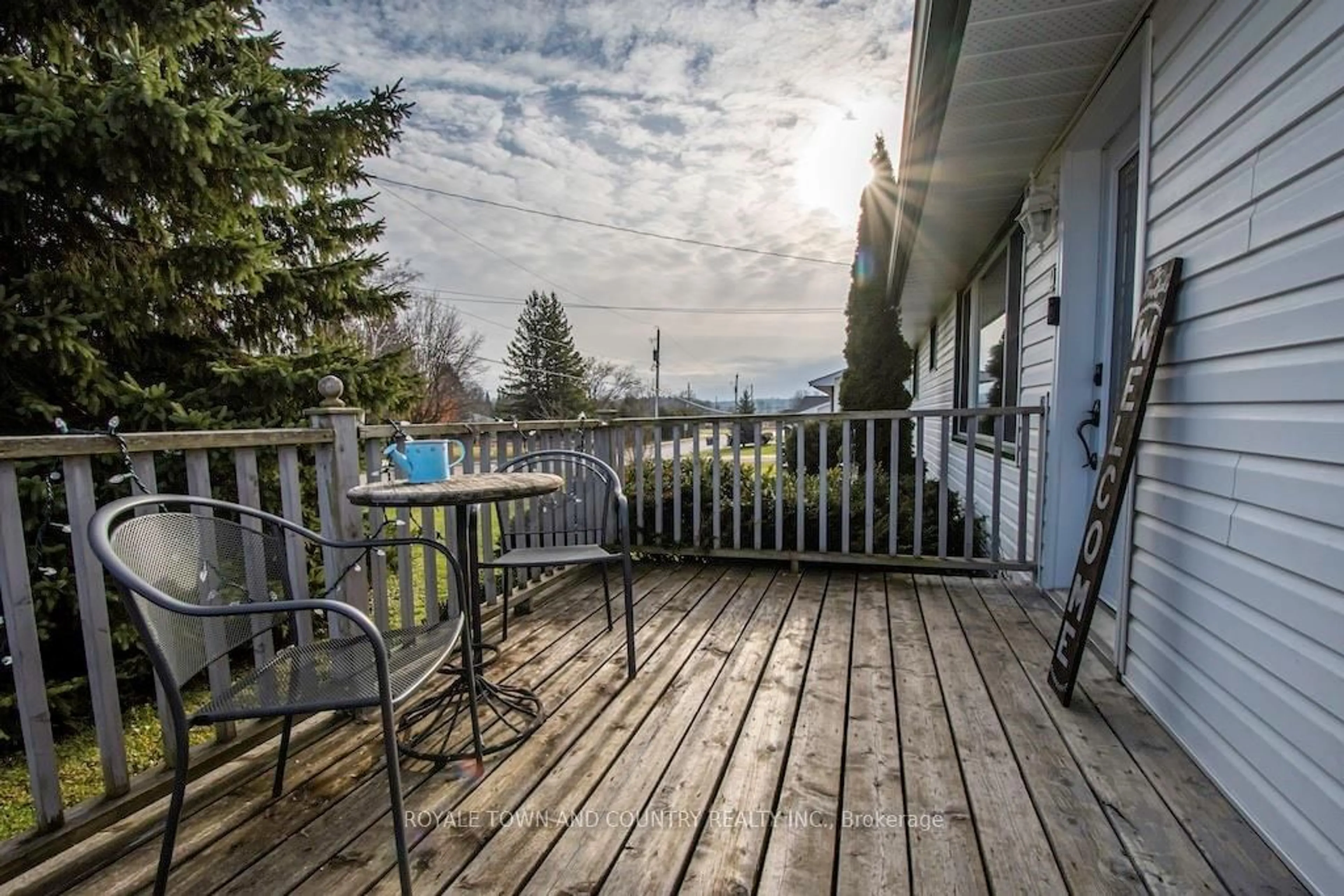 Patio, the fenced backyard for 9 Deane St, Kawartha Lakes Ontario K0L 2W0