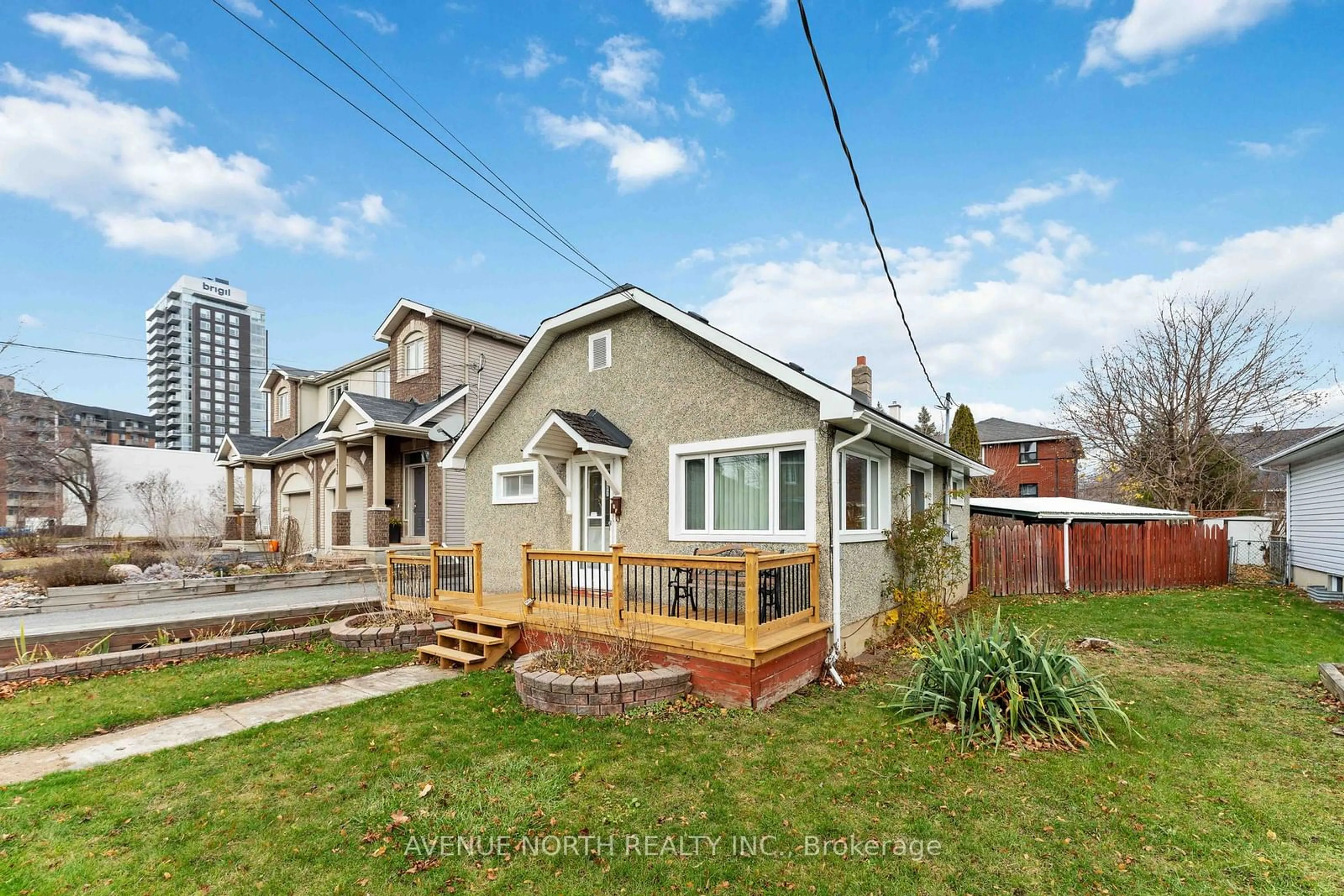 Frontside or backside of a home, the fenced backyard for 177 Compton Ave, Woodroffe Ontario K2B 5A6