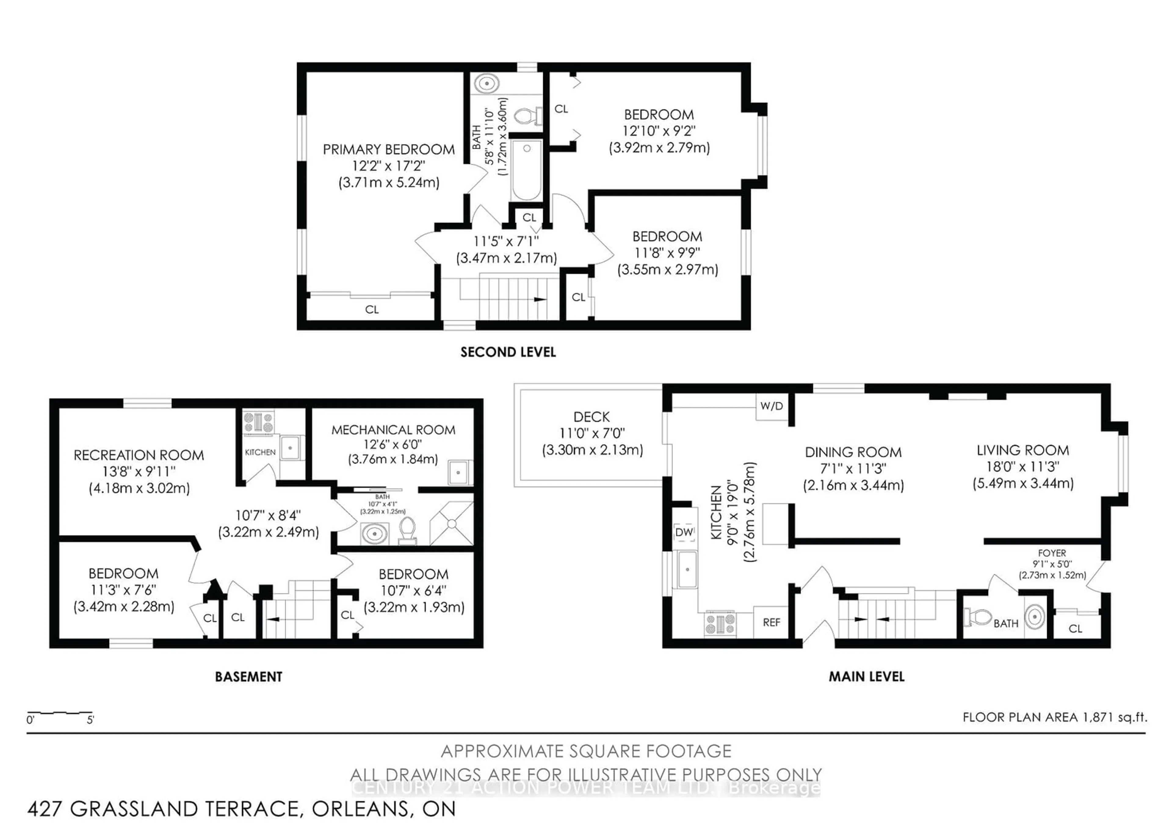 Floor plan for 427 Grassland Terr, Orleans - Cumberland and Area Ontario K1E 2S1