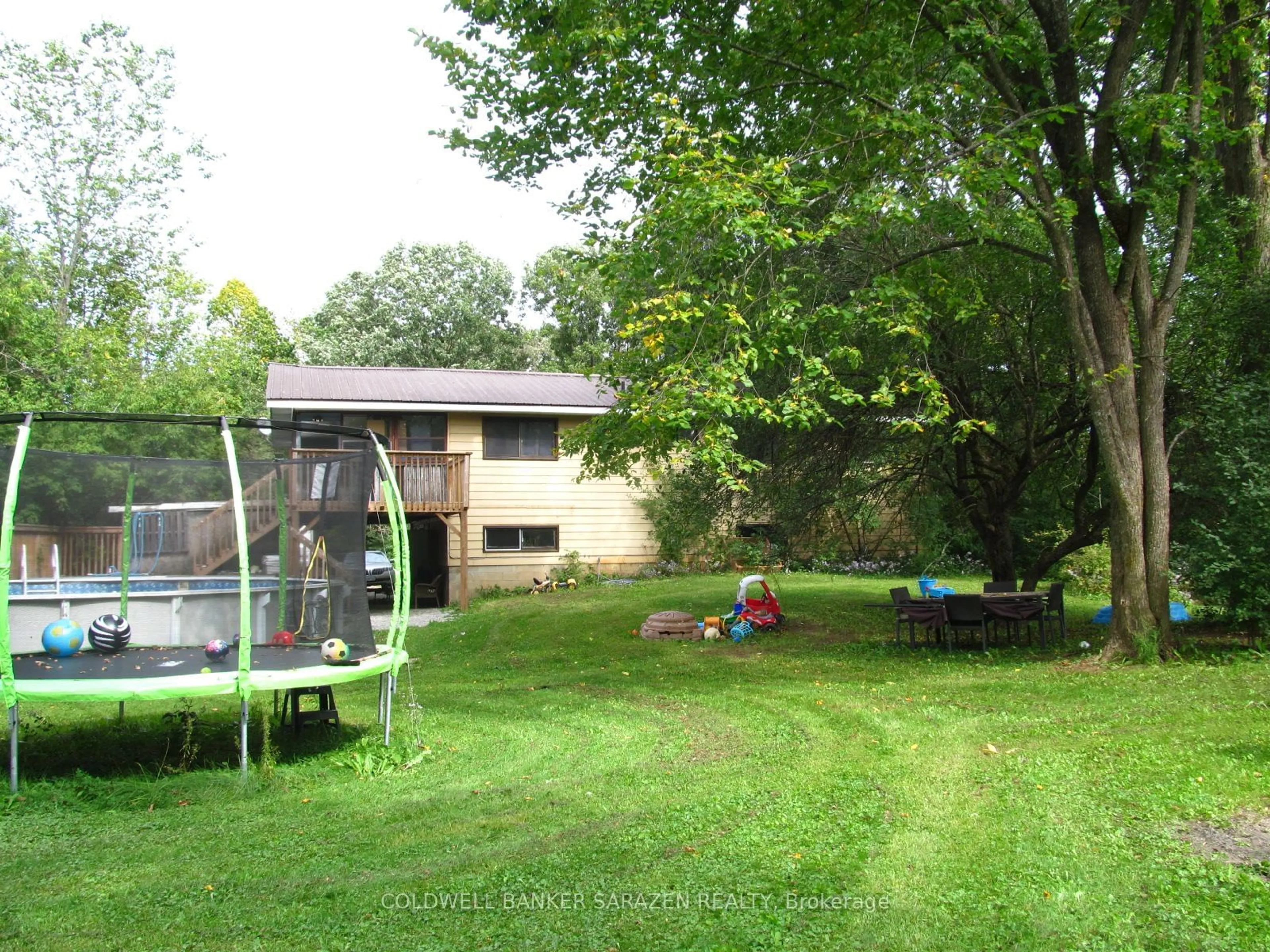 Patio, the fenced backyard for 139 Maitland St, Beckwith Ontario K7A 4S7