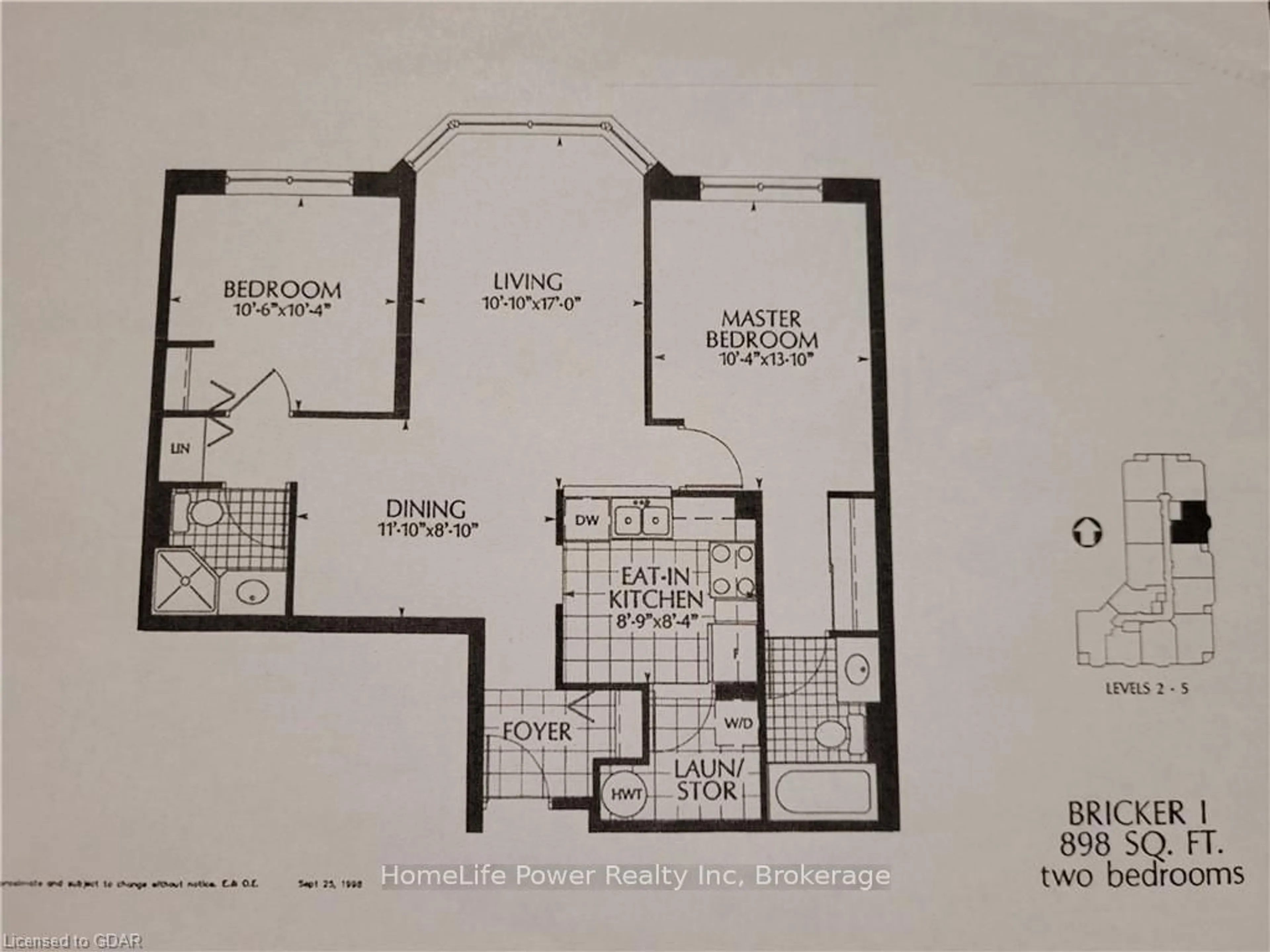 Floor plan for 20 ST GEORGE St #404, Kitchener Ontario N2G 2S7