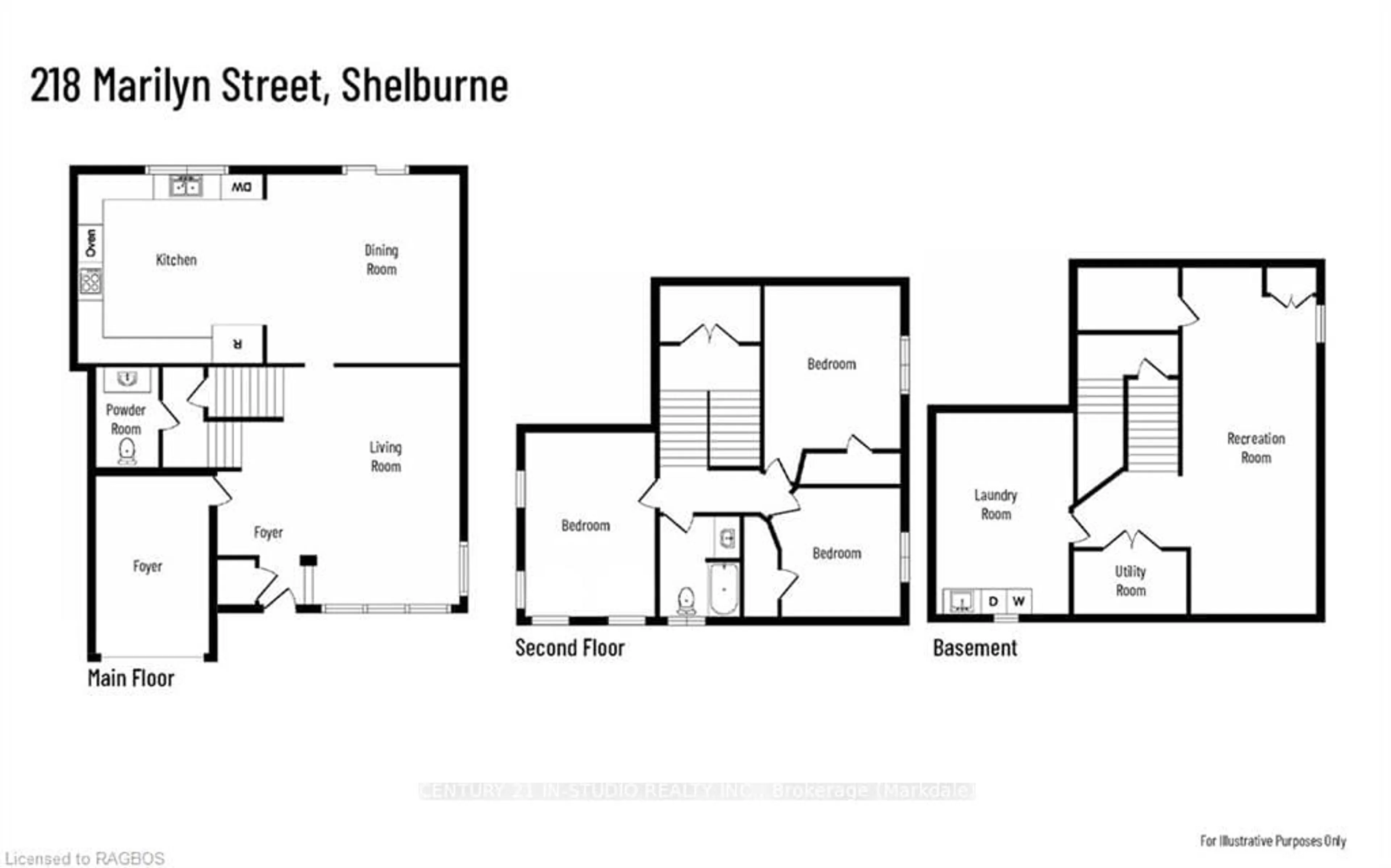 Floor plan for 218 MARILYN St, Shelburne Ontario L0N 1S2