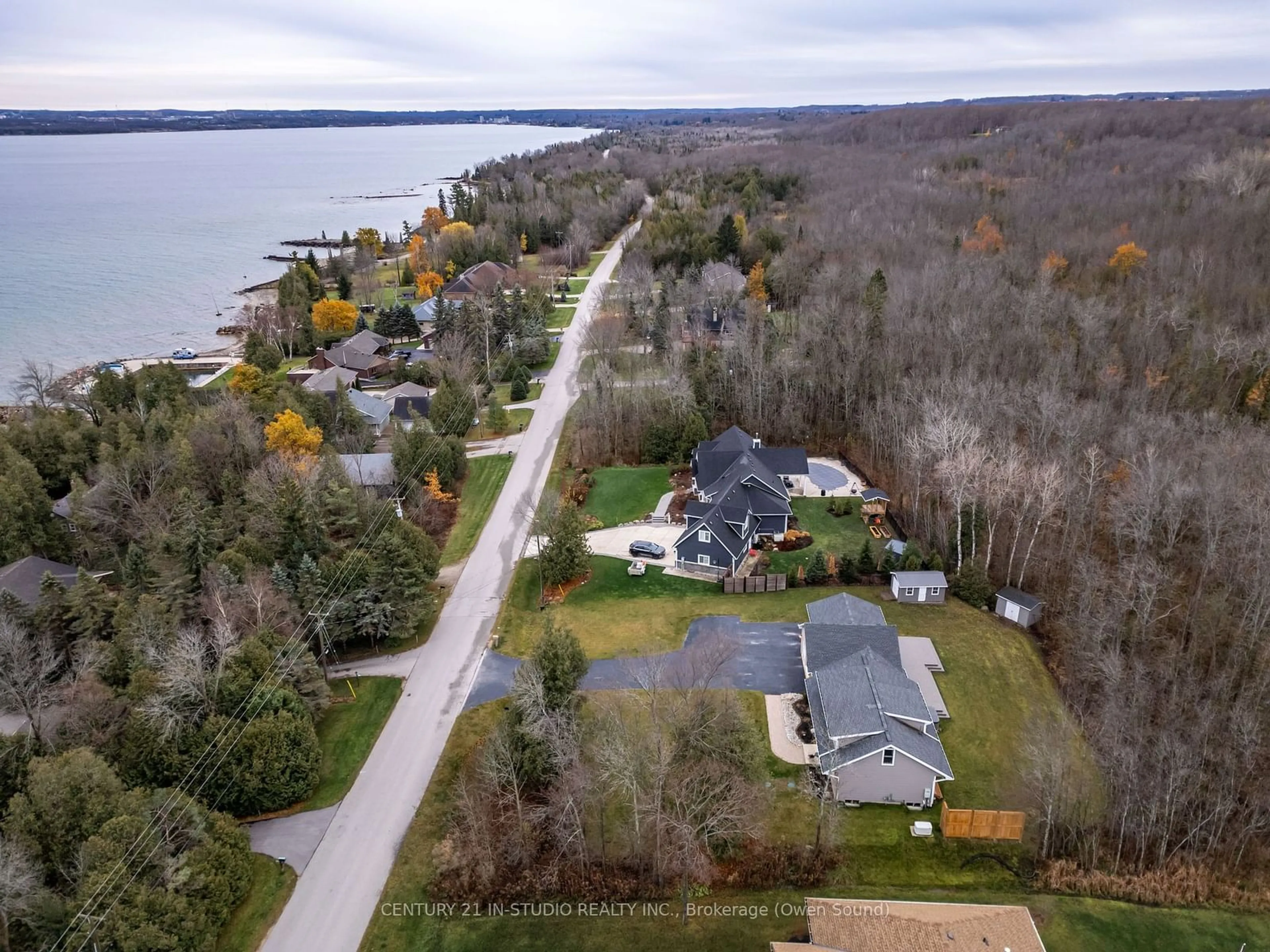 A pic from outside/outdoor area/front of a property/back of a property/a pic from drone, water/lake/river/ocean view for 388 BALMY BEACH Rd, Georgian Bluffs Ontario N4K 5N4