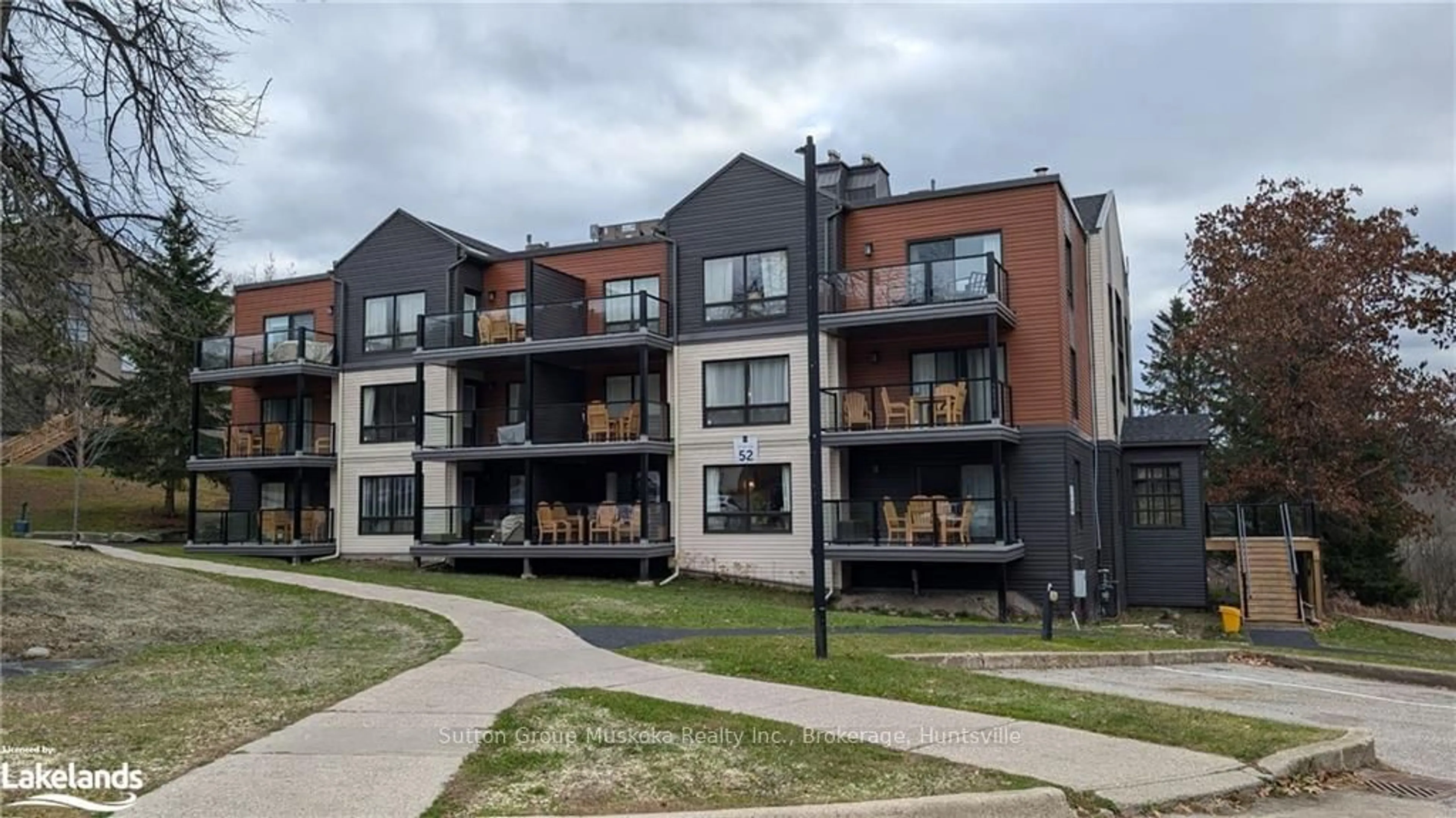 A pic from exterior of the house or condo, the front or back of building for 1235 DEERHURST Dr #52-308, Huntsville Ontario P1H 2E8