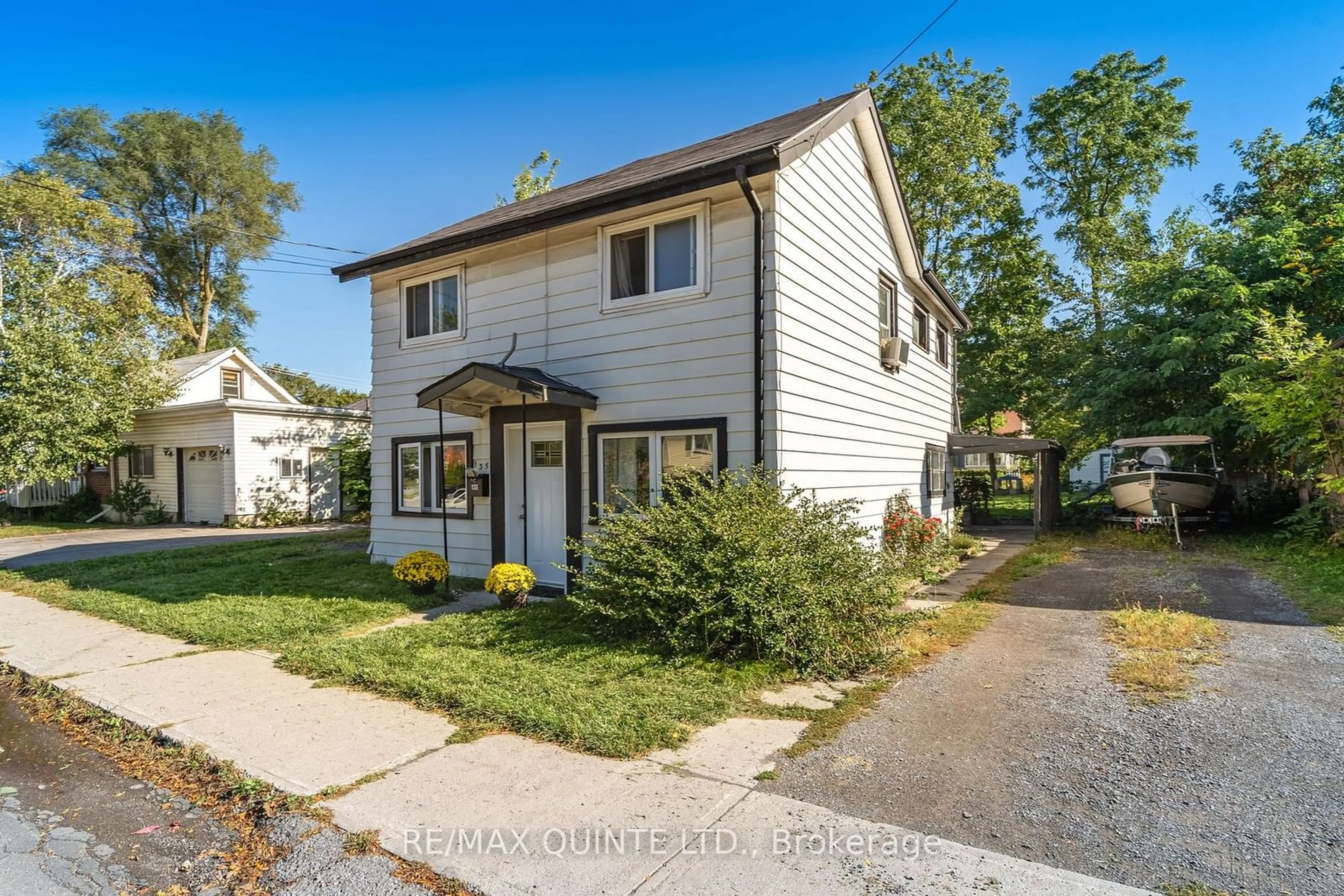 A pic from exterior of the house or condo, the fenced backyard for 135 Lingham St, Belleville Ontario K8N 3T1