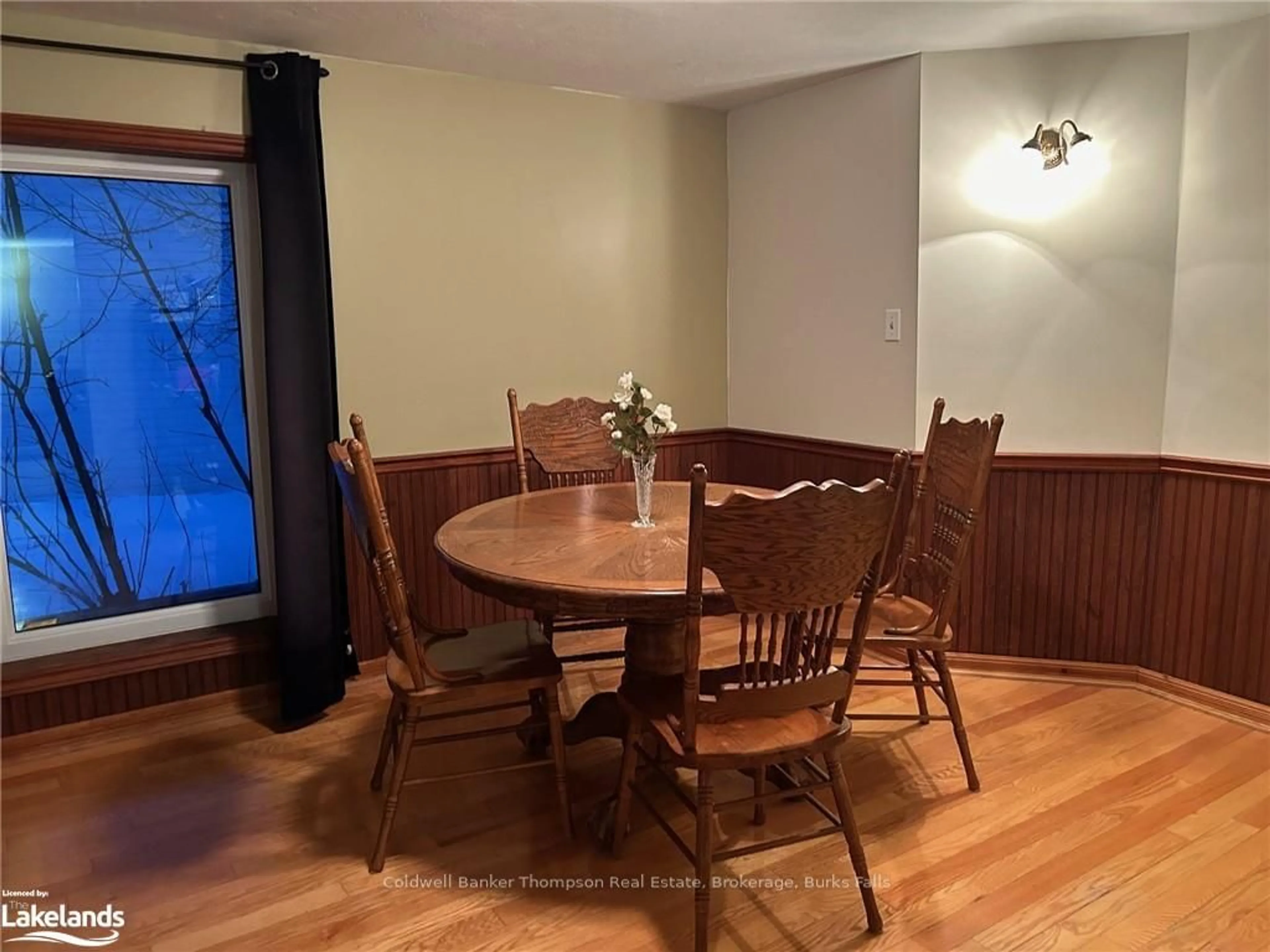 Dining room, wood floors, cottage for 177 CENTRE St, Burk's Falls Ontario P0A 1C0