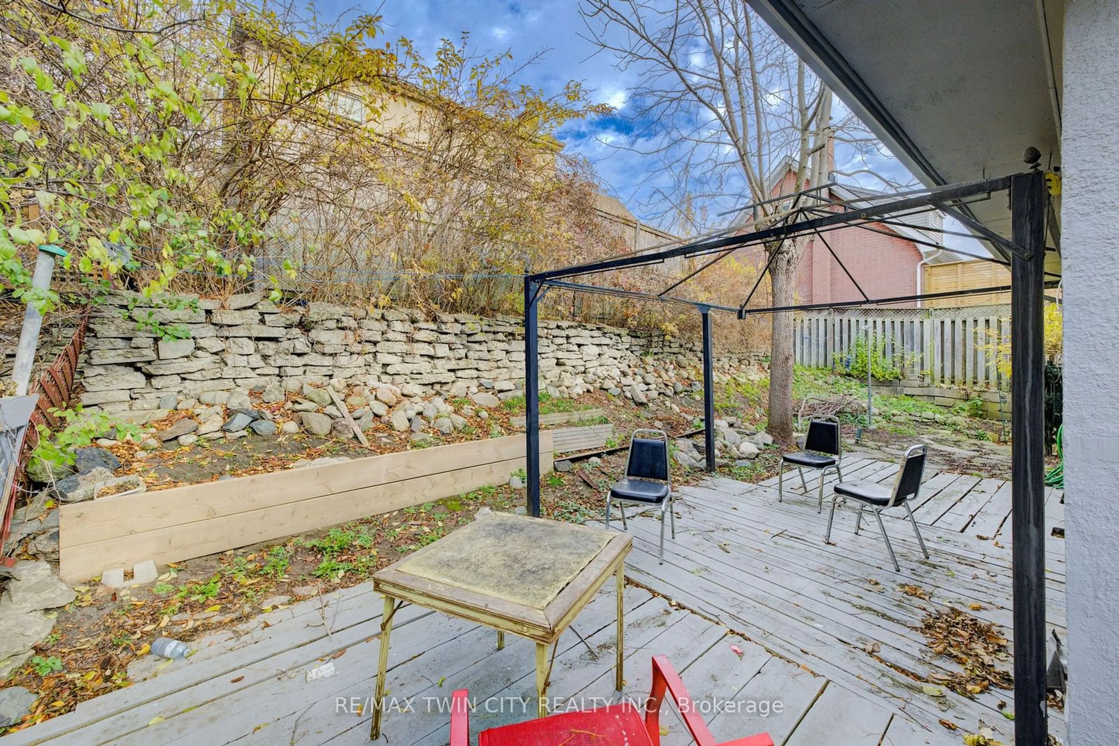 Patio, the fenced backyard for 152 Binscarth Rd, Kitchener Ontario N2M 3E5