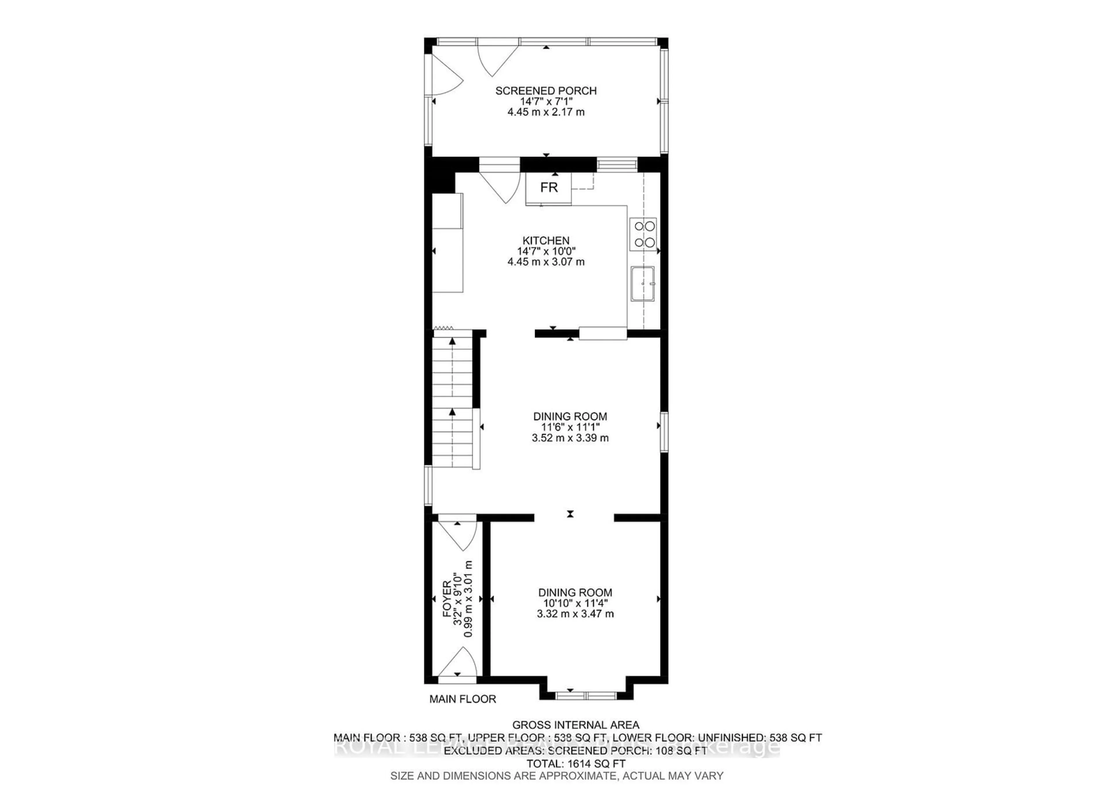 Floor plan for 16 Case St, Hamilton Ontario L8L 3G7