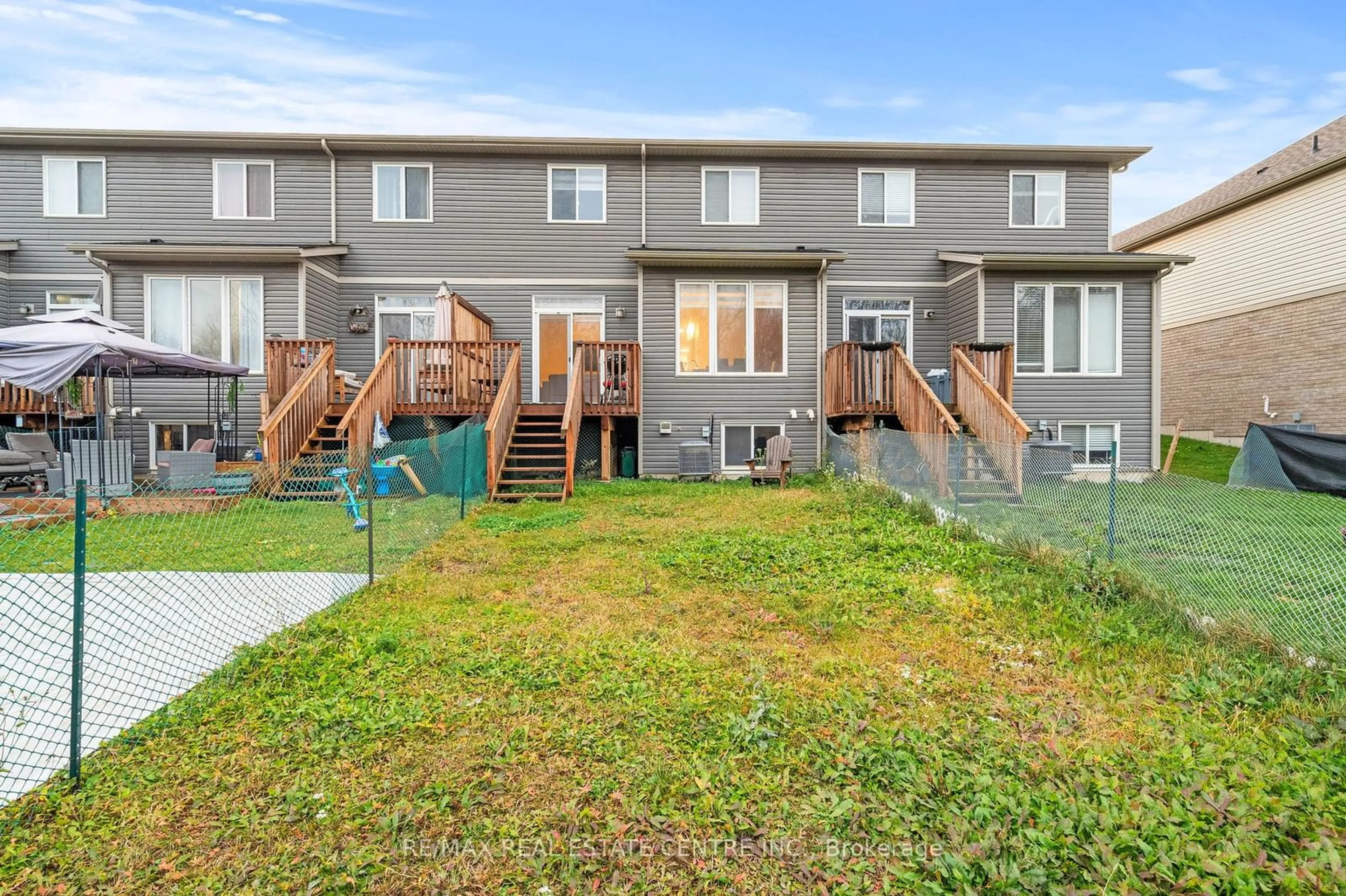 A pic from exterior of the house or condo, the fenced backyard for 30 Damude Ave, Thorold Ontario L0S 1K0