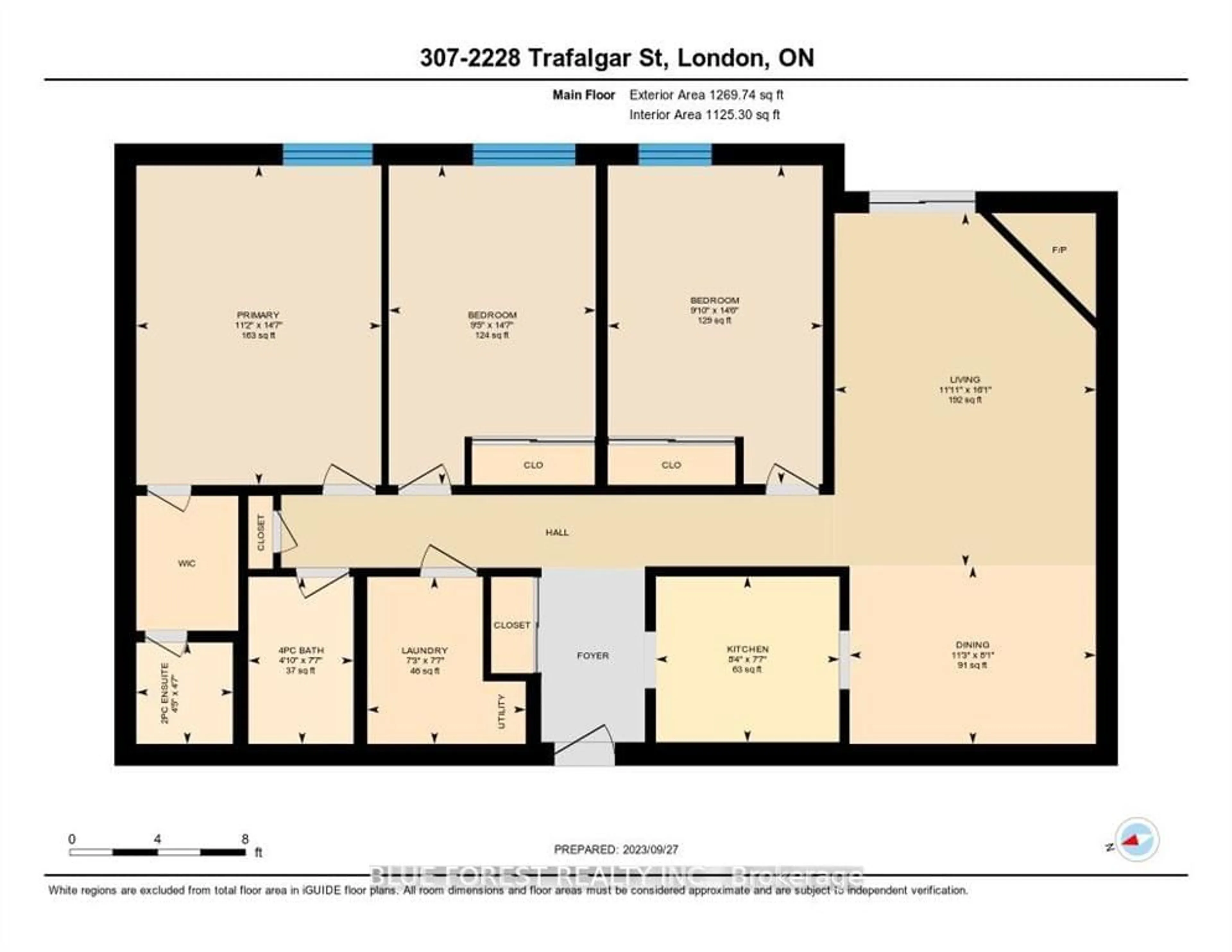 Floor plan for 2228 Trafalgar St #307, London Ontario N5V 4J8