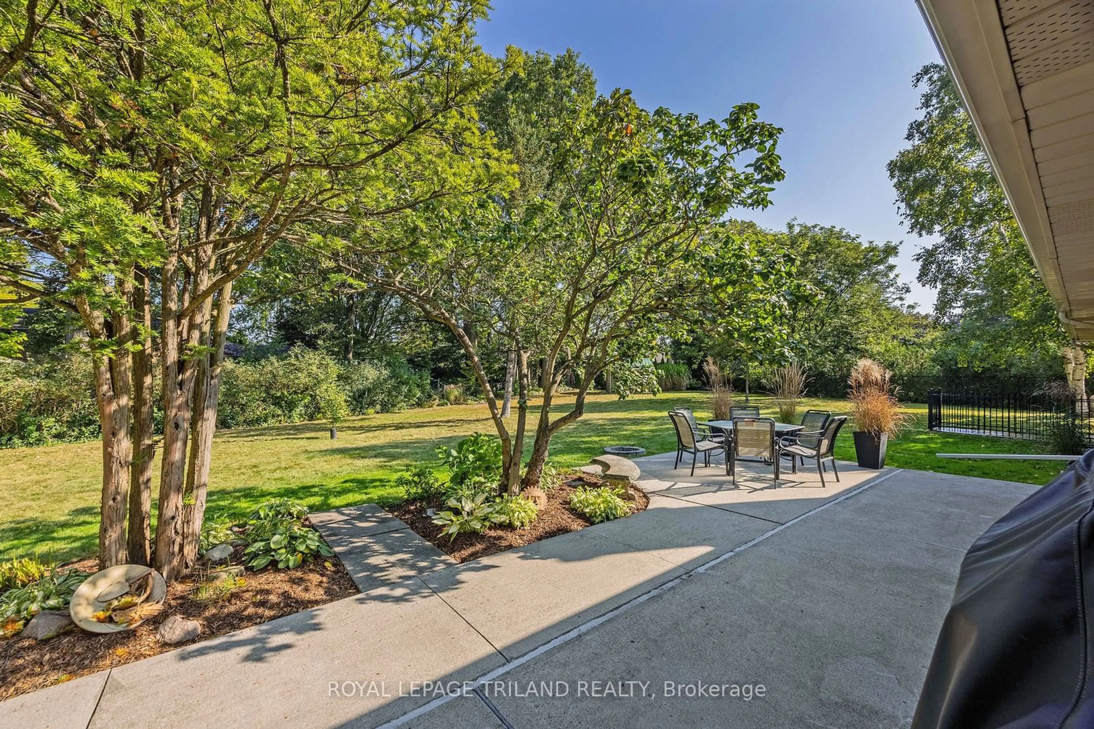 Patio, the fenced backyard for 71 Kingsford Cres, London Ontario N6C 4E5