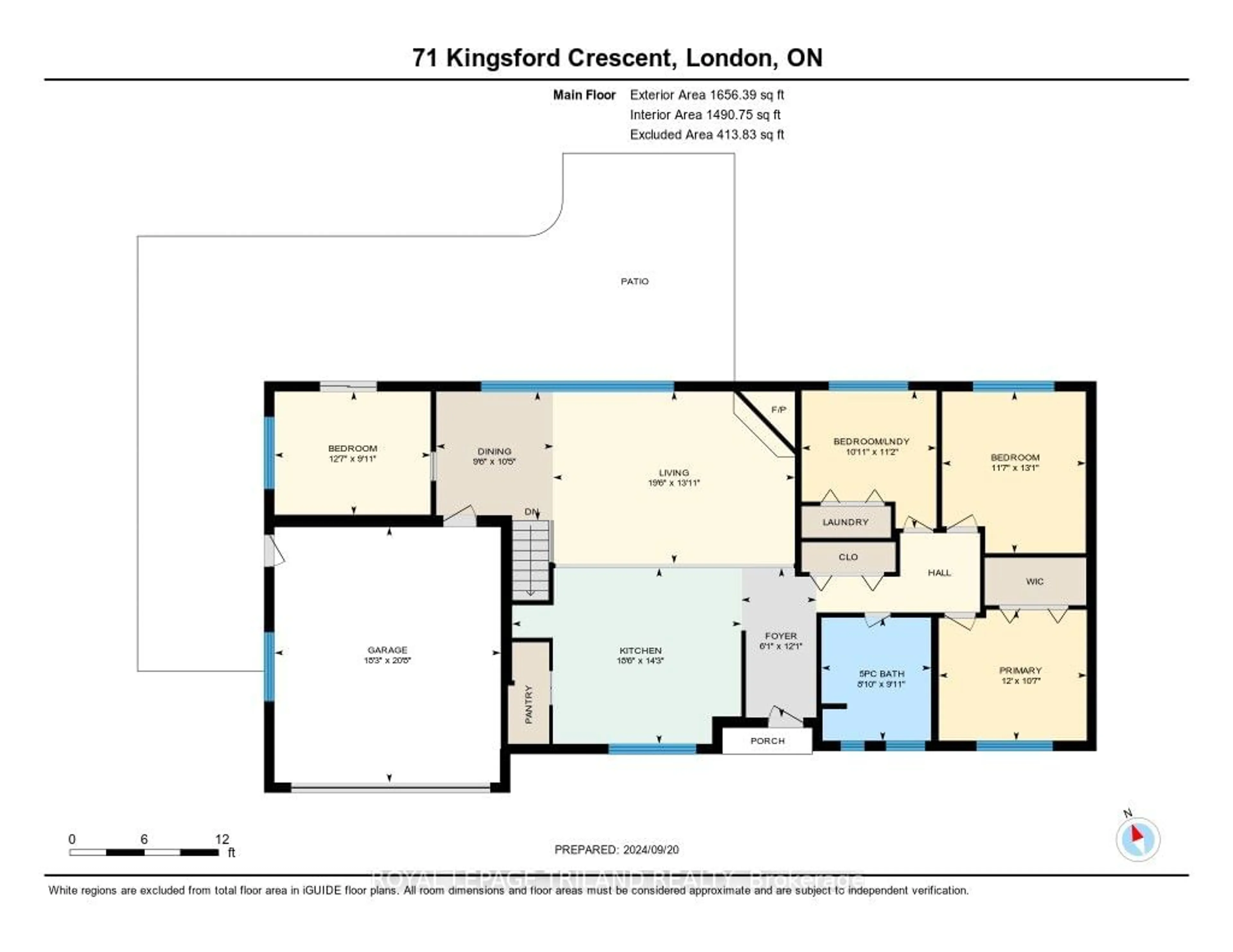 Floor plan for 71 Kingsford Cres, London Ontario N6C 4E5