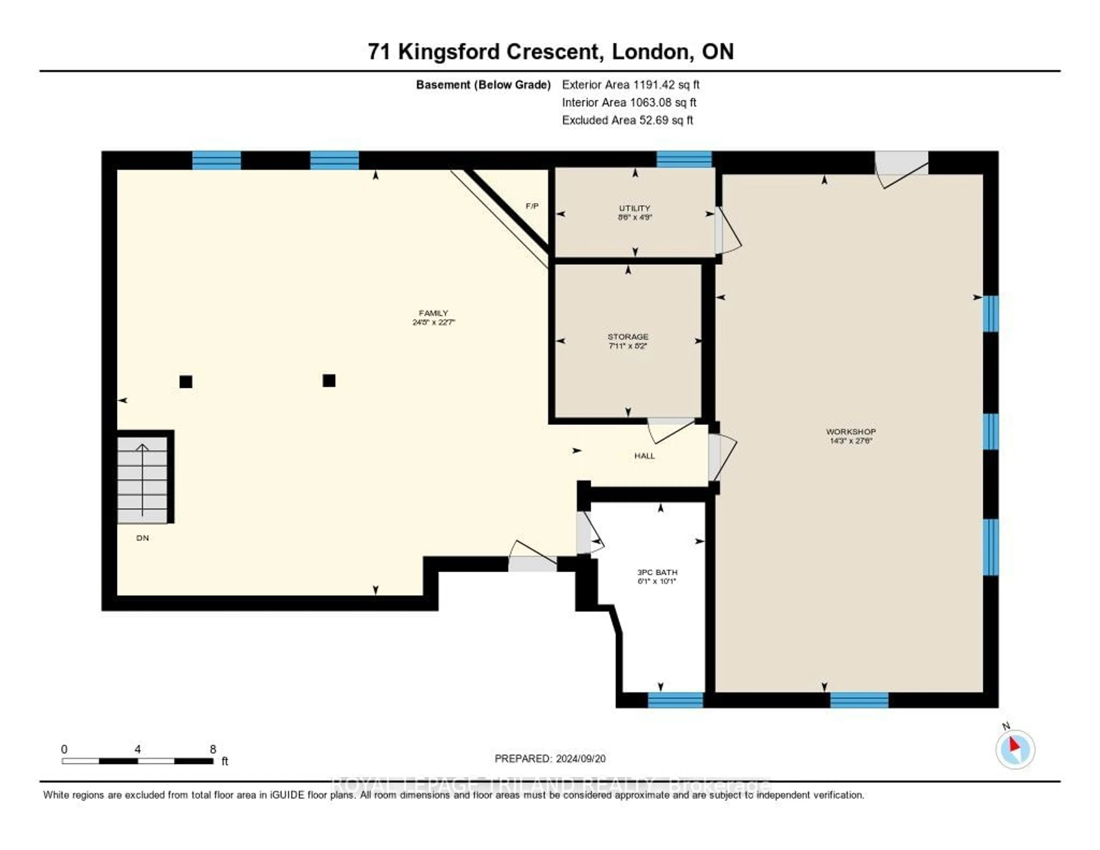 Floor plan for 71 Kingsford Cres, London Ontario N6C 4E5