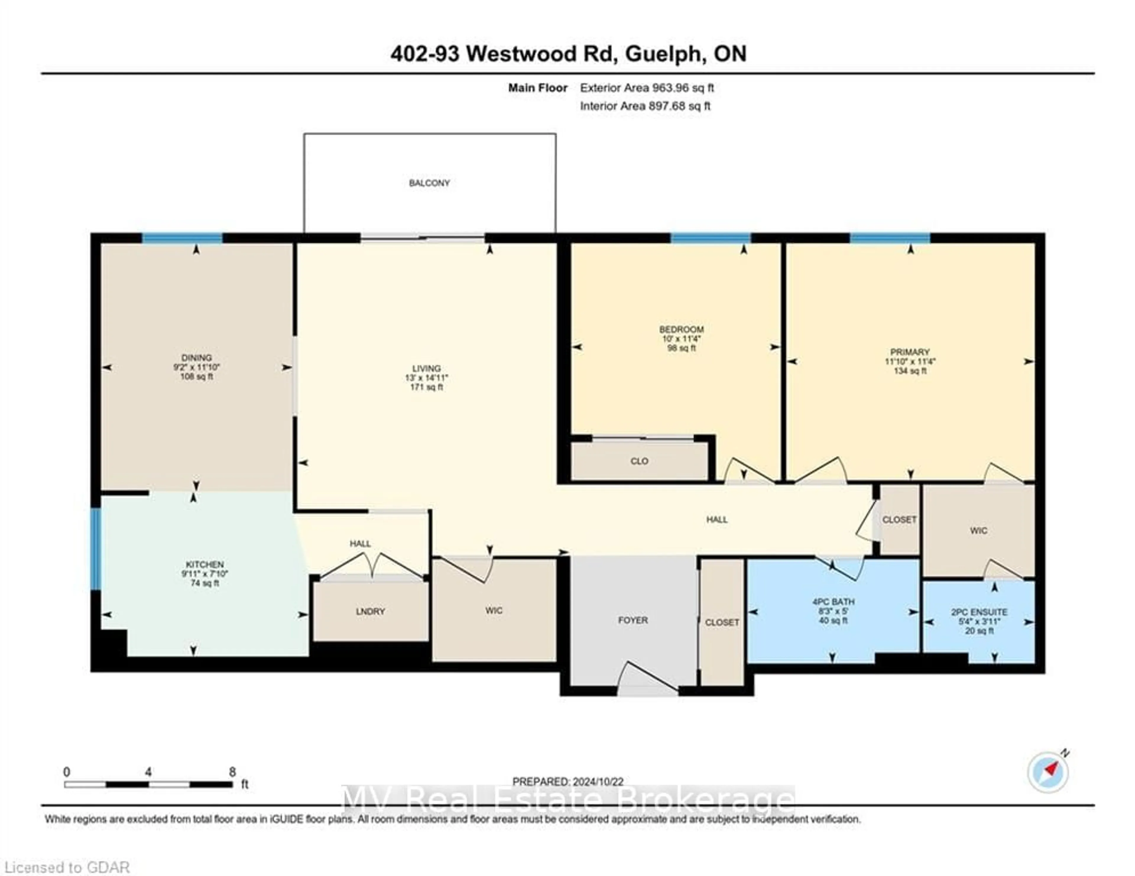 Floor plan for 93 WESTWOOD Rd #402, Guelph Ontario N1H 7J7