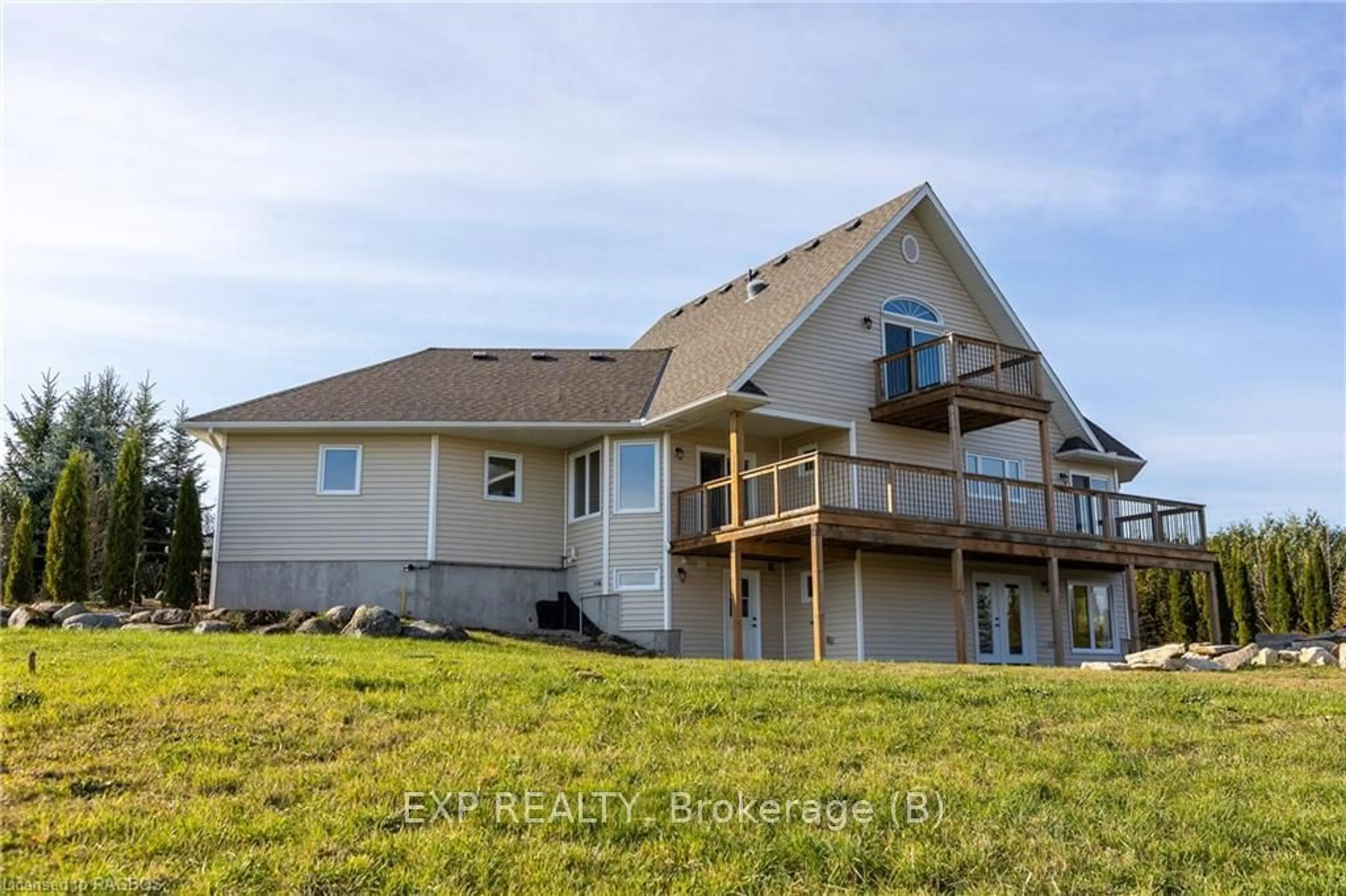 Frontside or backside of a home, the fenced backyard for 85621 SIDEROAD 7, Meaford Ontario N4L 1W6