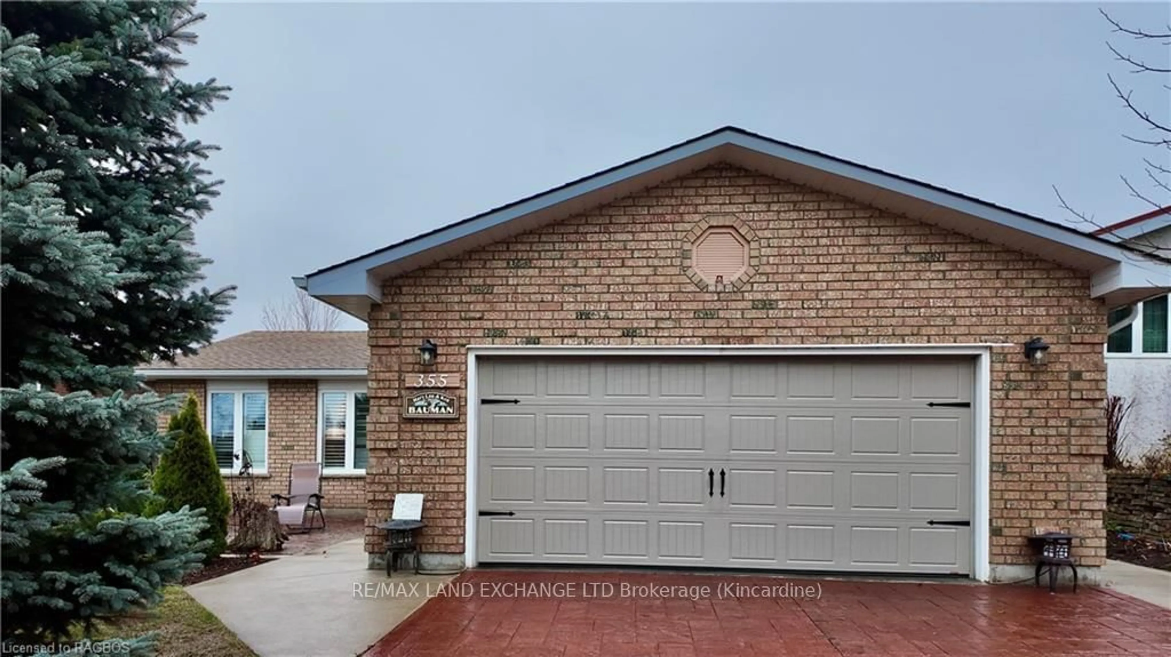 Home with brick exterior material for 355 PENETANGORE Row, Kincardine Ontario N2Z 2K1