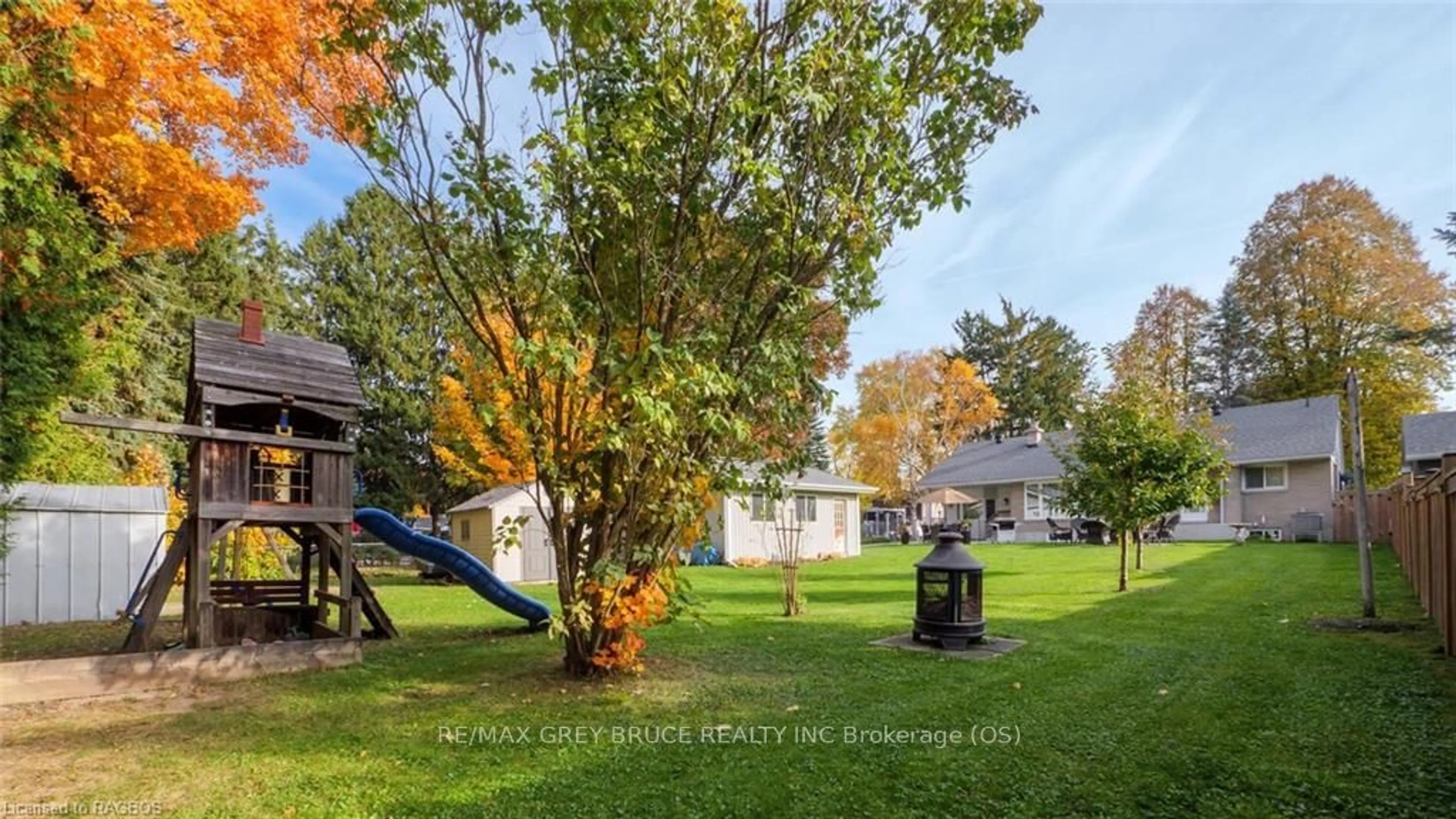 A pic from exterior of the house or condo, the fenced backyard for 490 7TH St, Owen Sound Ontario N4K 3L6