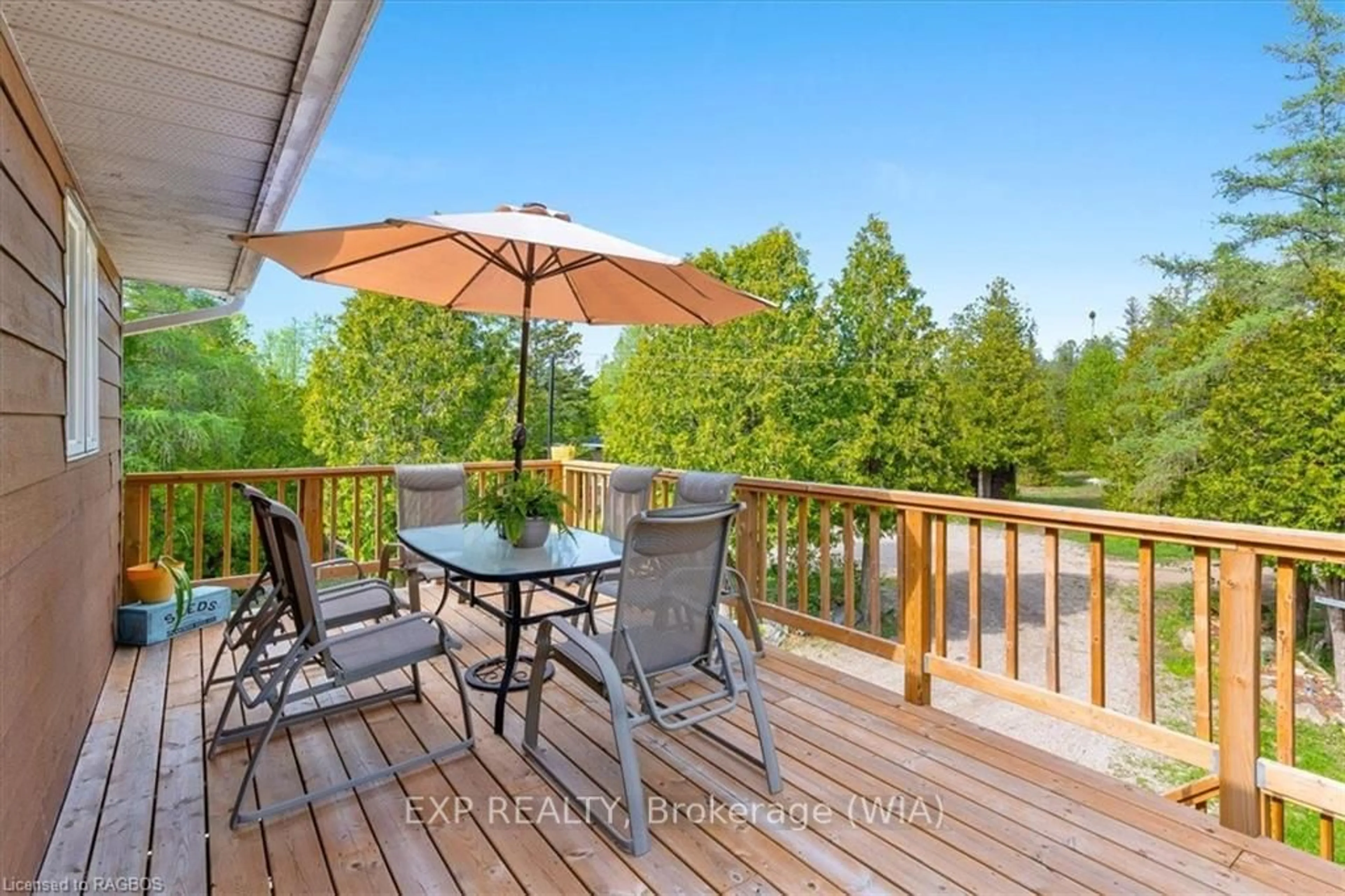 Patio, the fenced backyard for 55 FORBES Rd, Northern Bruce Peninsula Ontario N0H 2T0