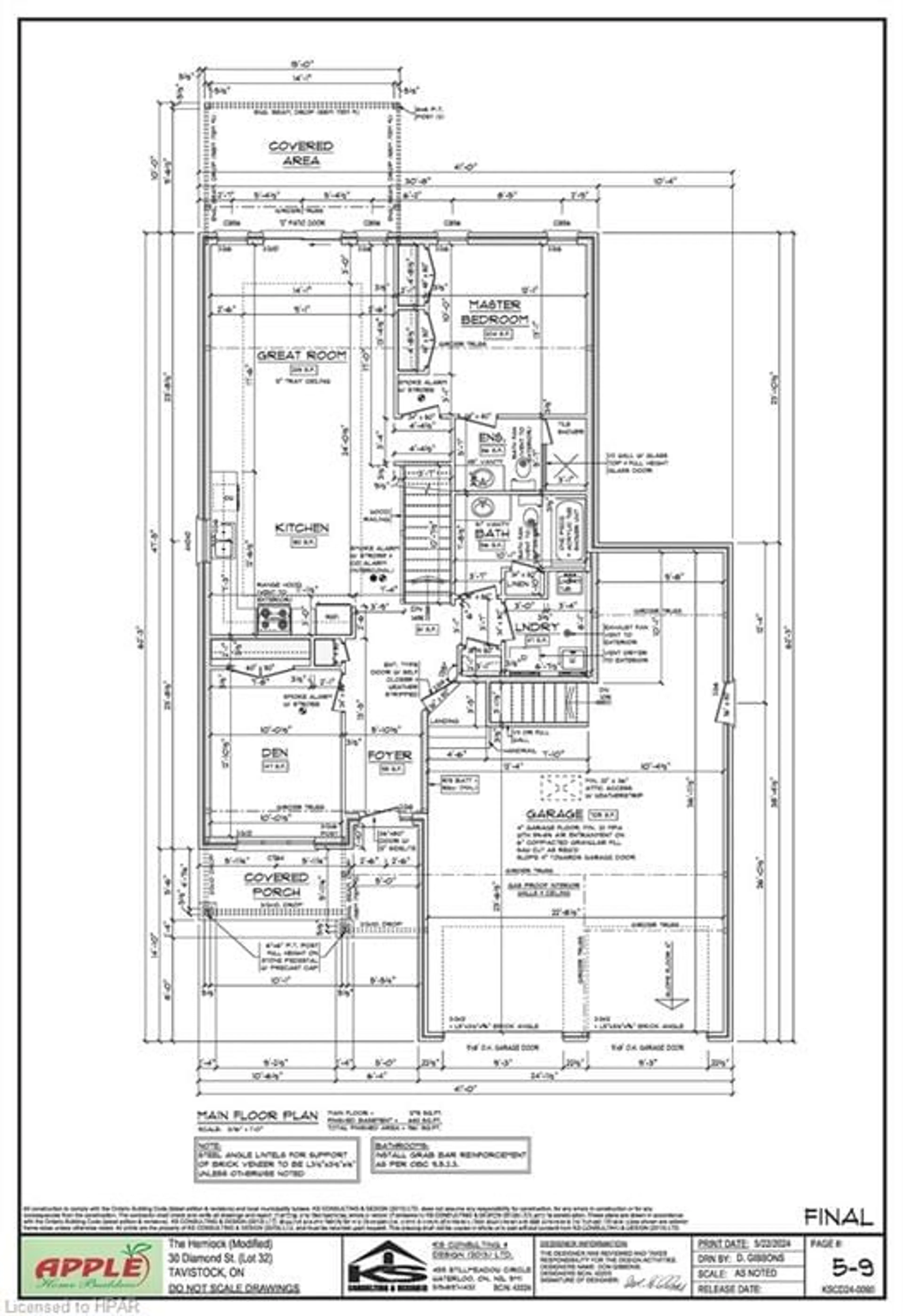 Floor plan for 30 DIAMOND St, East Zorra-Tavistock Ontario N0B 2R0