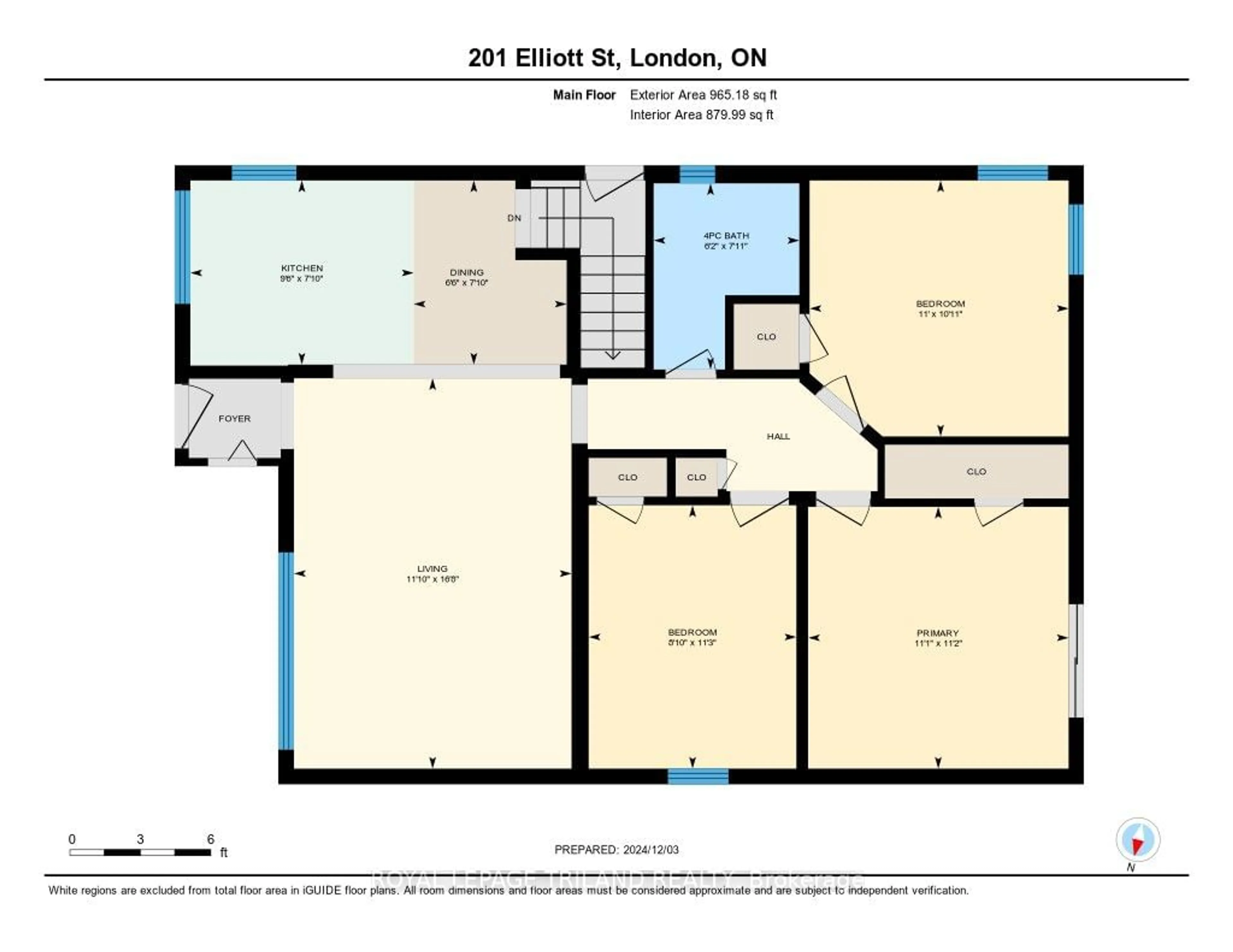 Floor plan for 201 ELLIOTT St, London Ontario N5Y 2G5