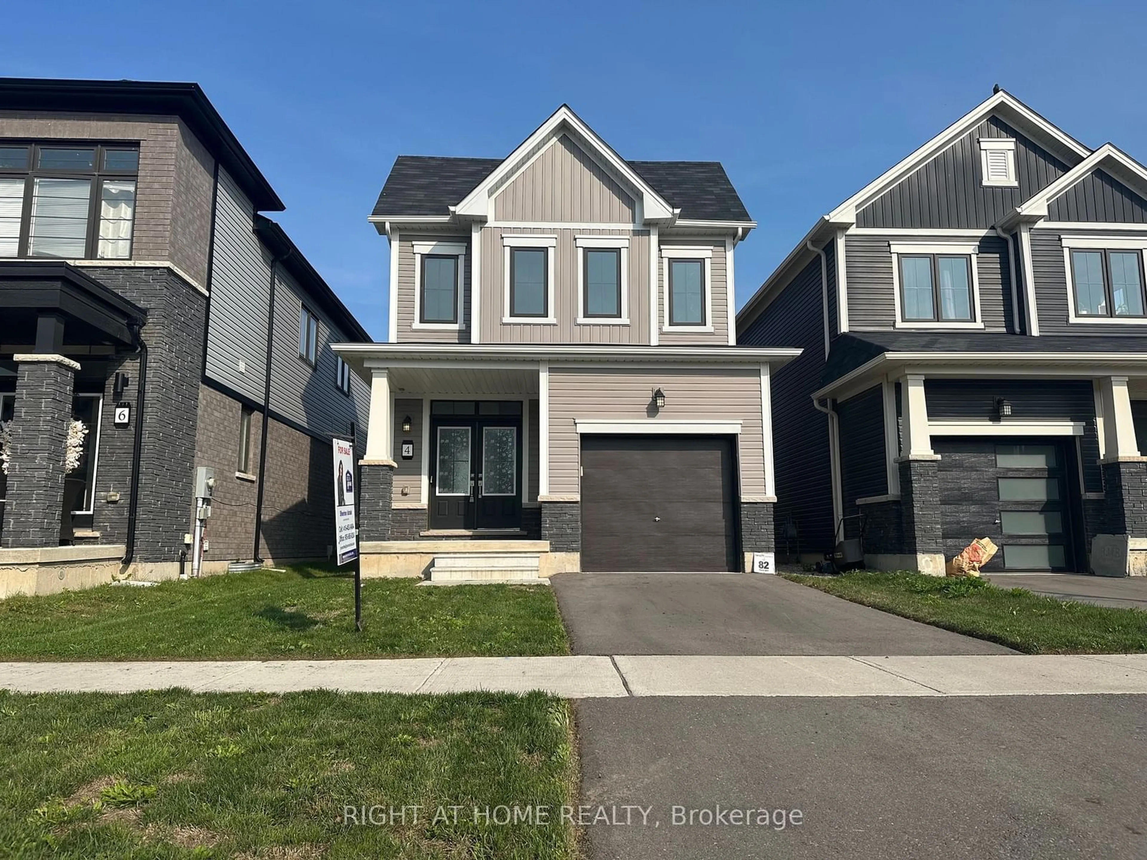 Frontside or backside of a home, the street view for 4 Amos Ave, Brantford Ontario N3T 0V4