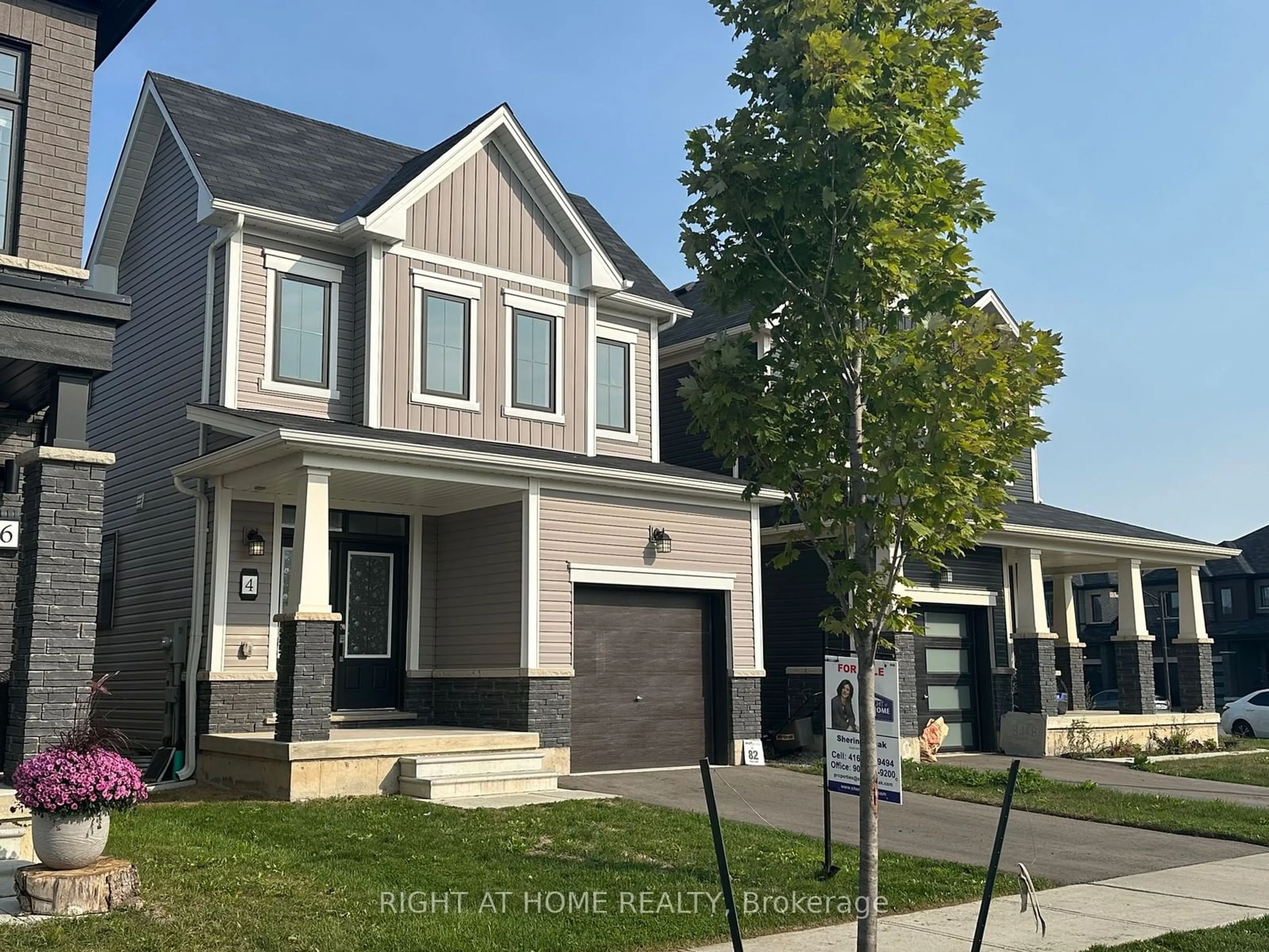 Frontside or backside of a home, the street view for 4 Amos Ave, Brantford Ontario N3T 0V4