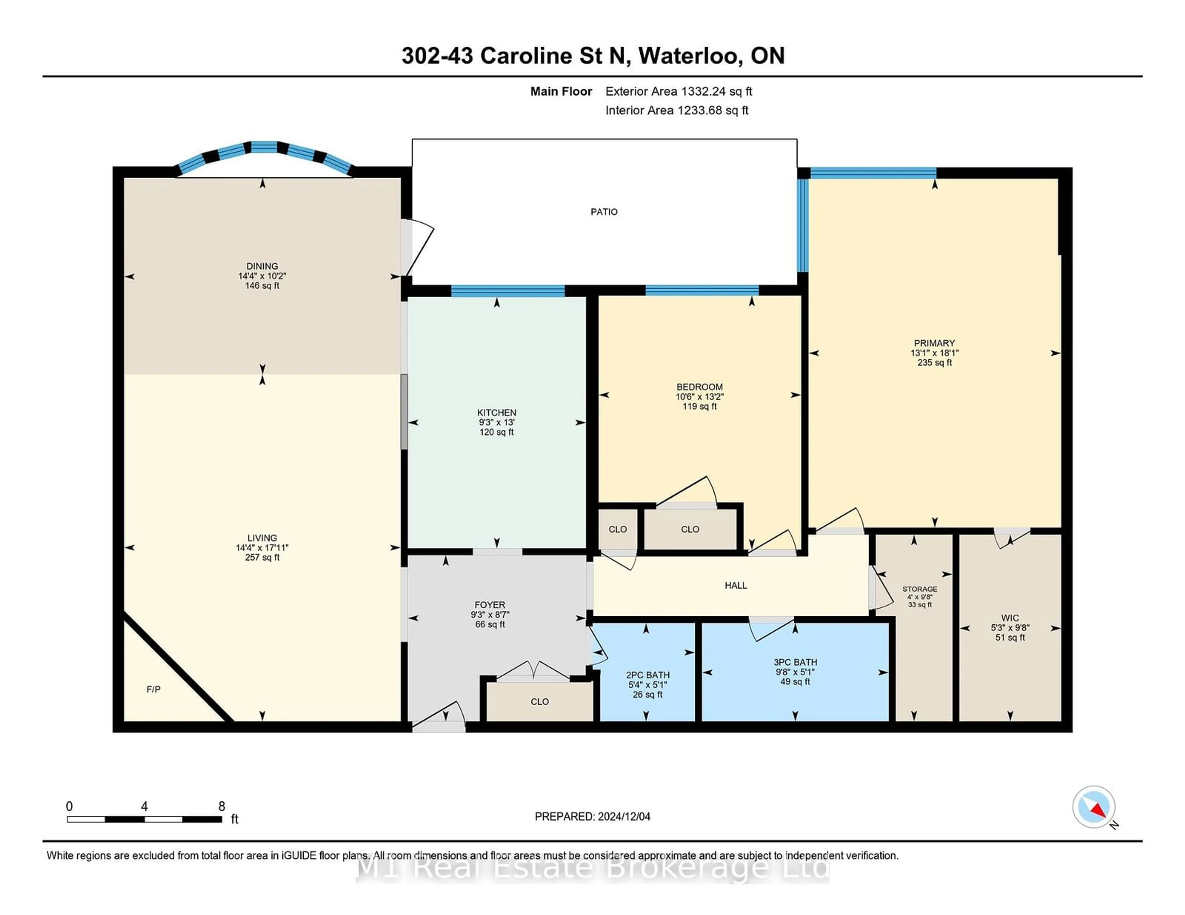 Floor plan for 43 Caroline St #302, Waterloo Ontario N2L 2Y5