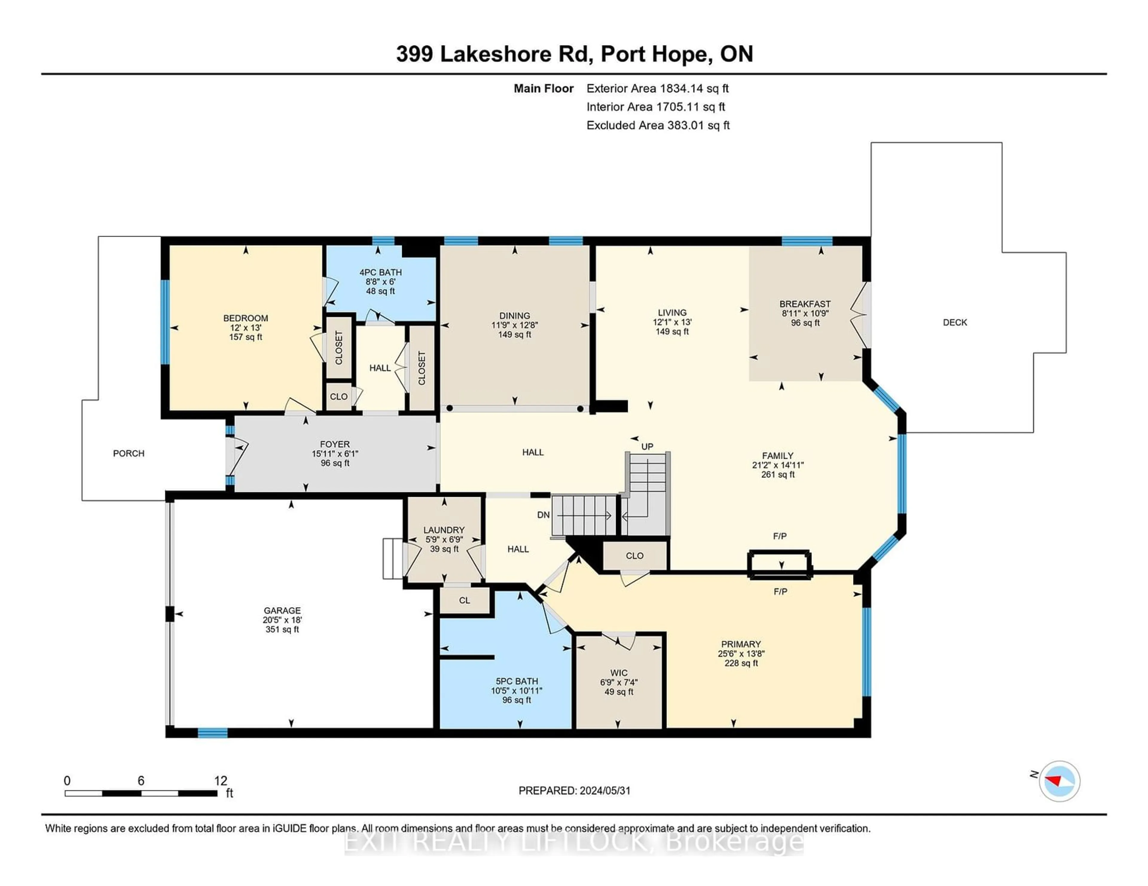 Floor plan for 399 Lakeshore Rd, Port Hope Ontario L1A 0A4