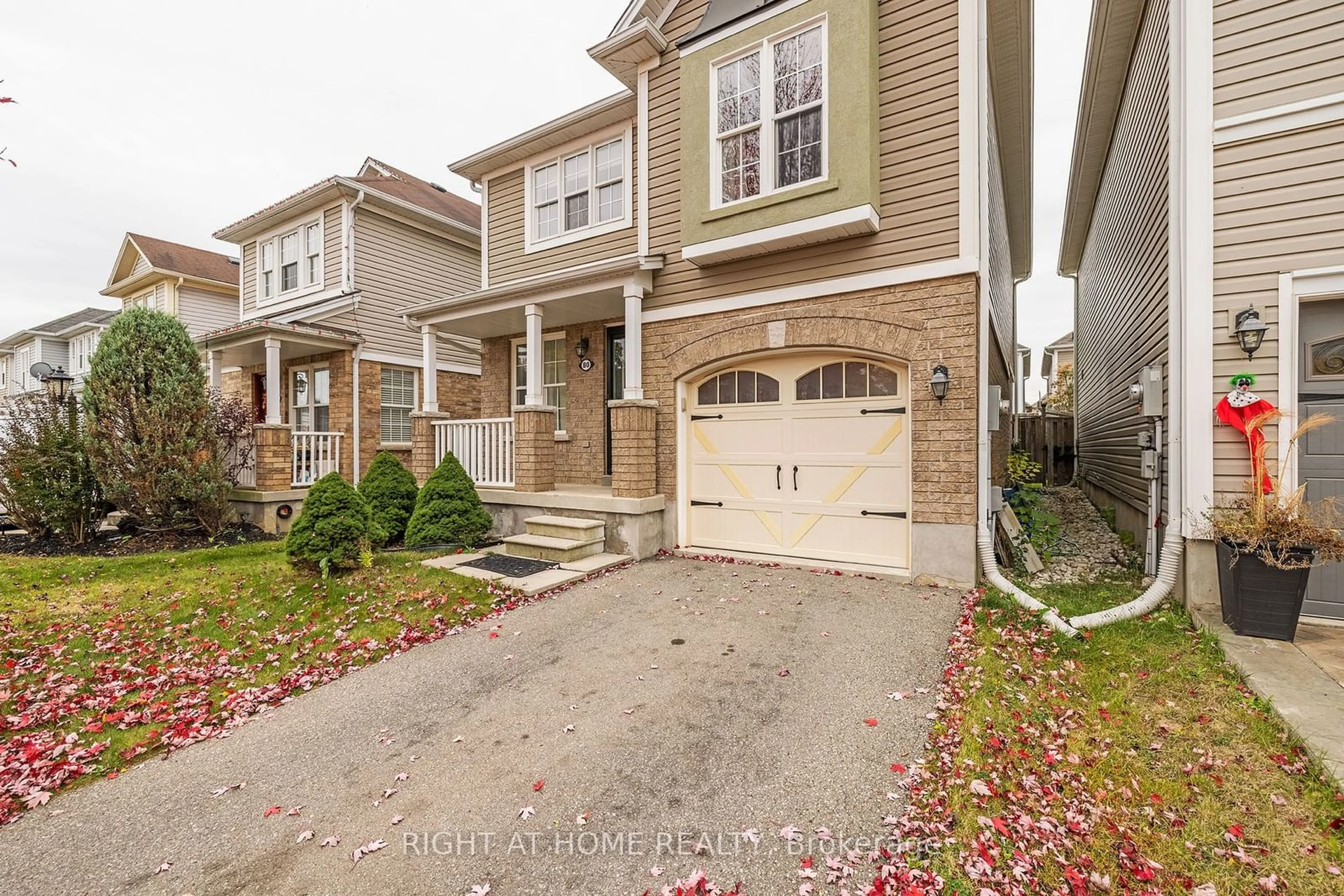 A pic from exterior of the house or condo, the street view for 80 Powell Dr, Hamilton Ontario L0R 1C0