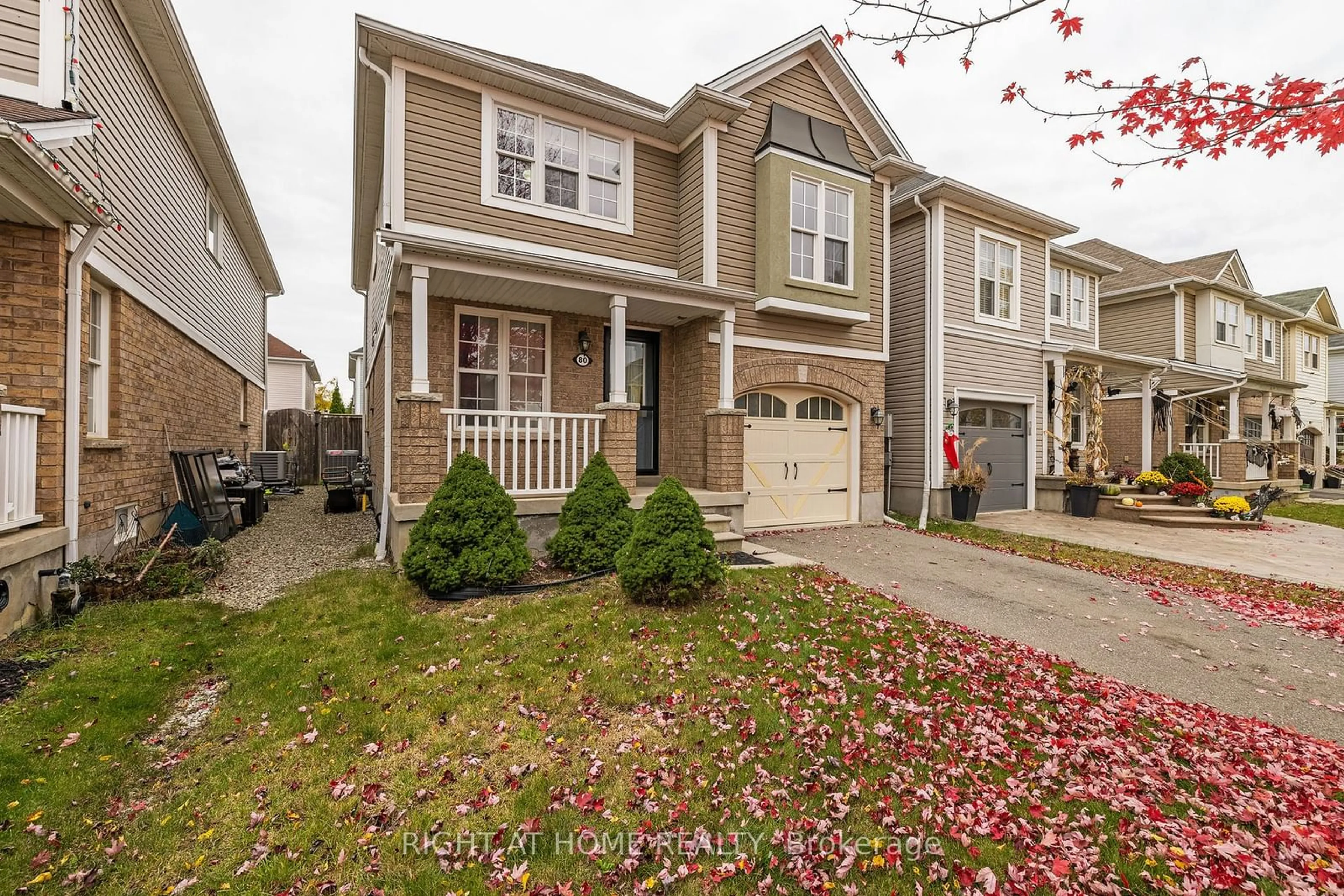 A pic from exterior of the house or condo, the street view for 80 Powell Dr, Hamilton Ontario L0R 1C0