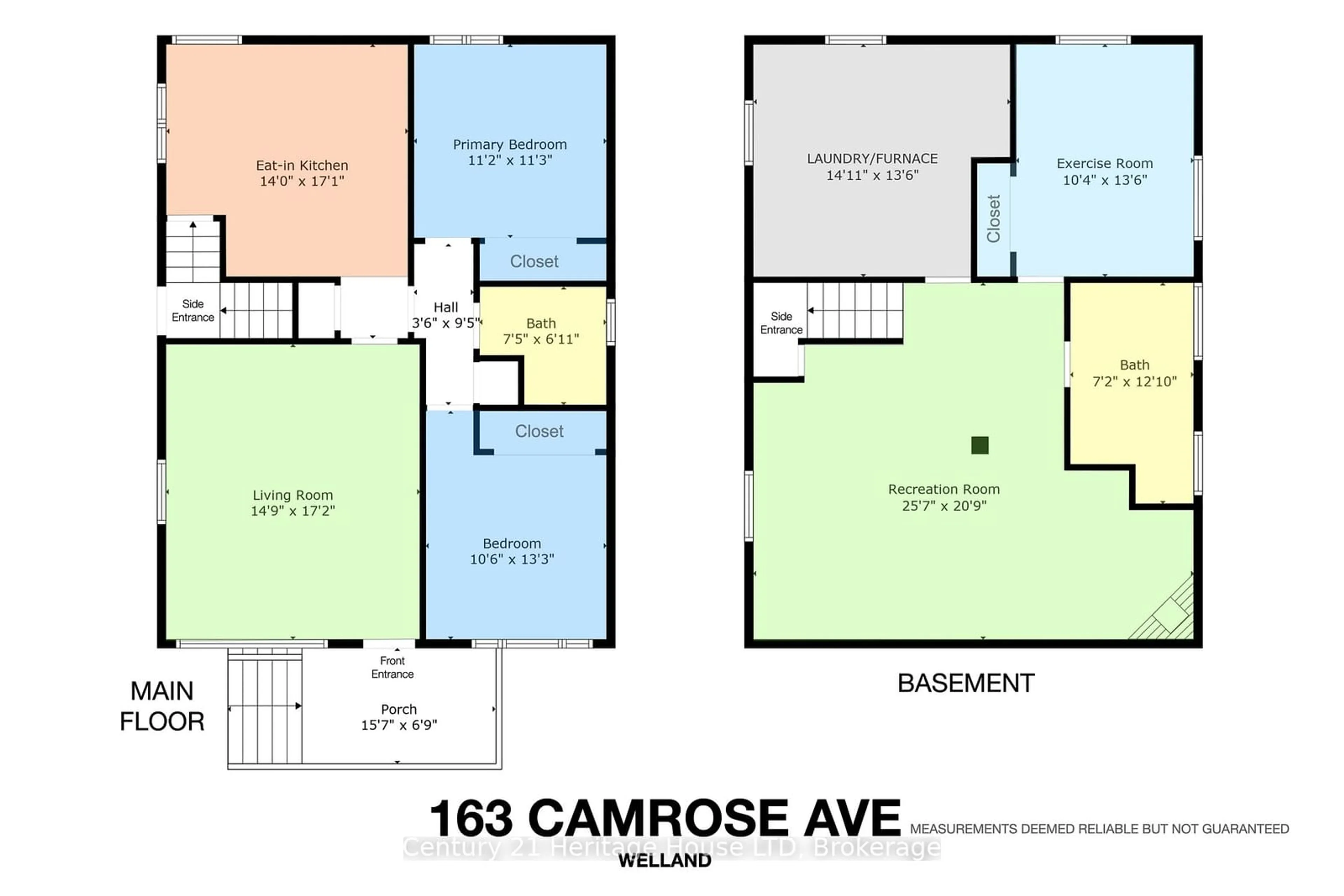 Floor plan for 163 CAMROSE Ave, Welland Ontario L3B 1K4