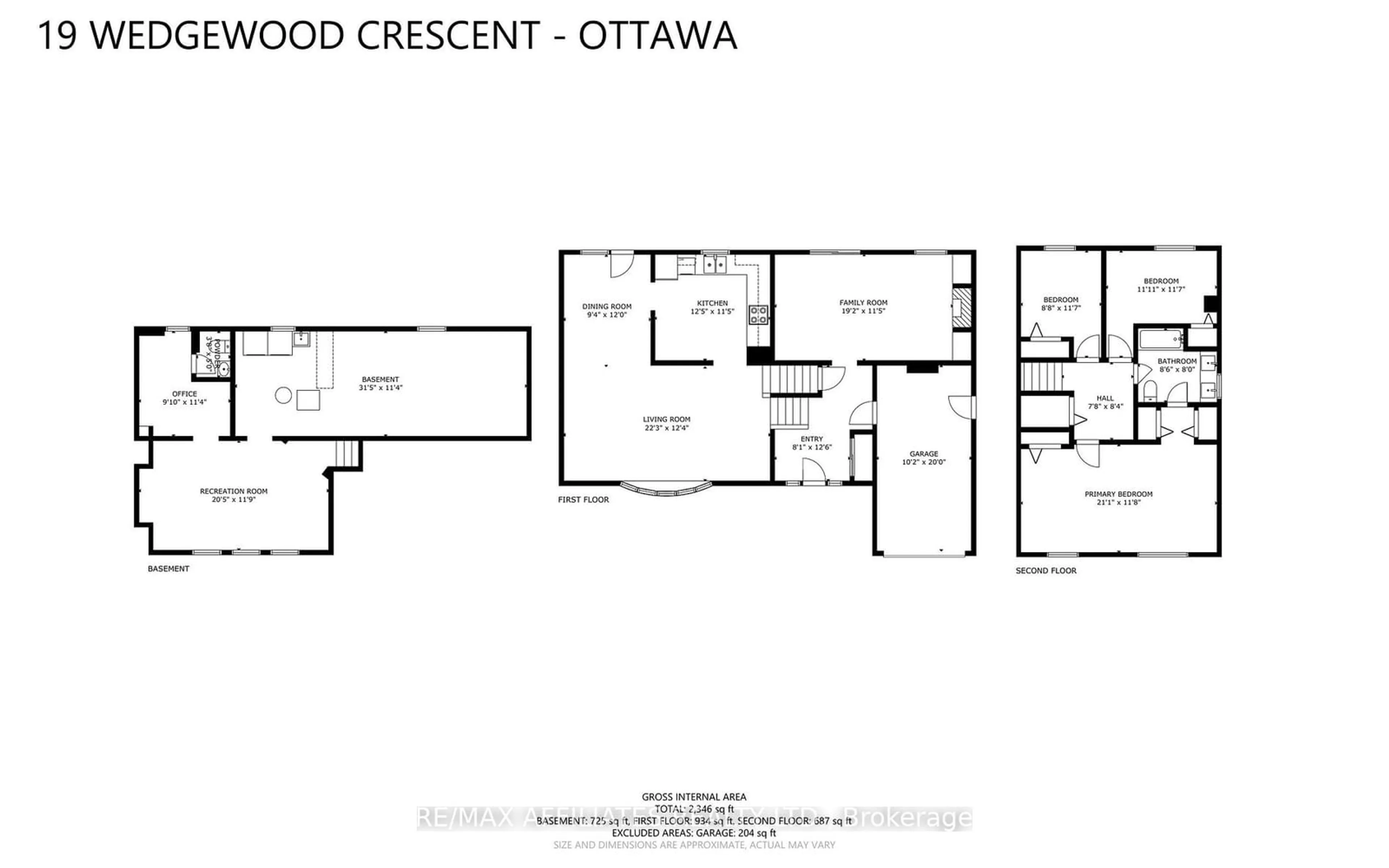 Floor plan for 19 Wedgewood Cres, Blackburn Hamlet Ontario K1B 4B5