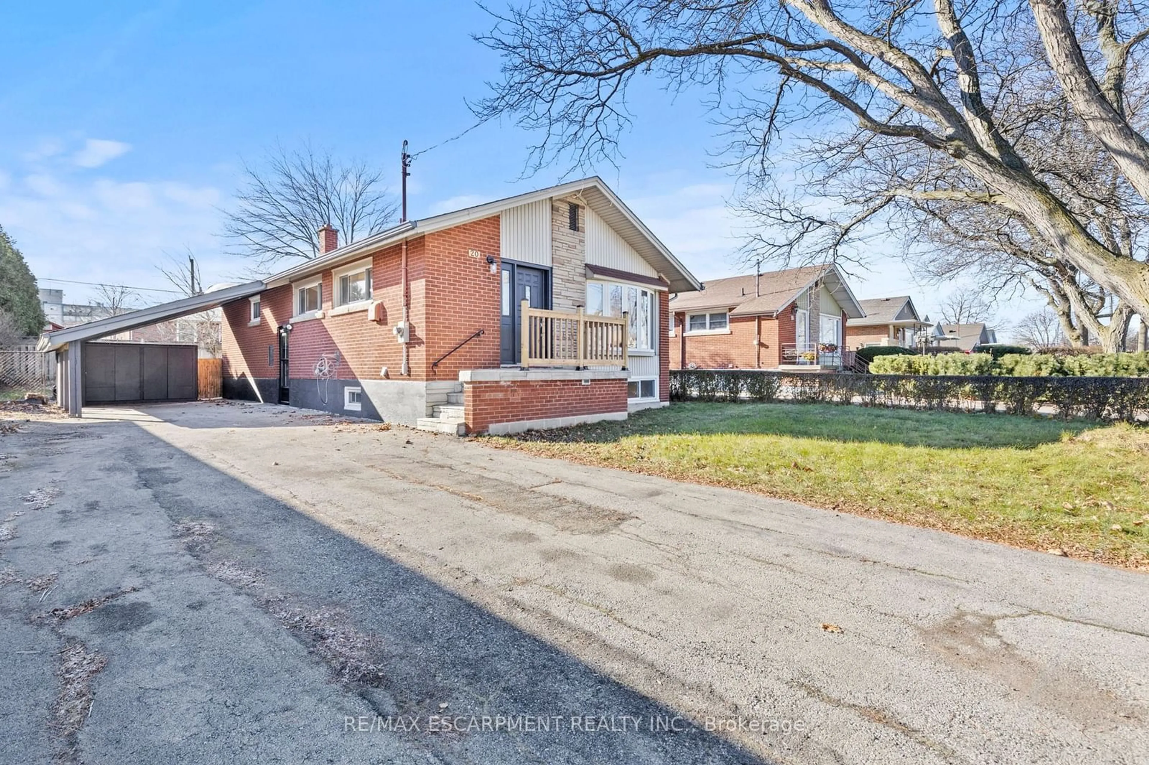 A pic from exterior of the house or condo, the street view for 20 Burfield Ave, Hamilton Ontario L8T 2J9