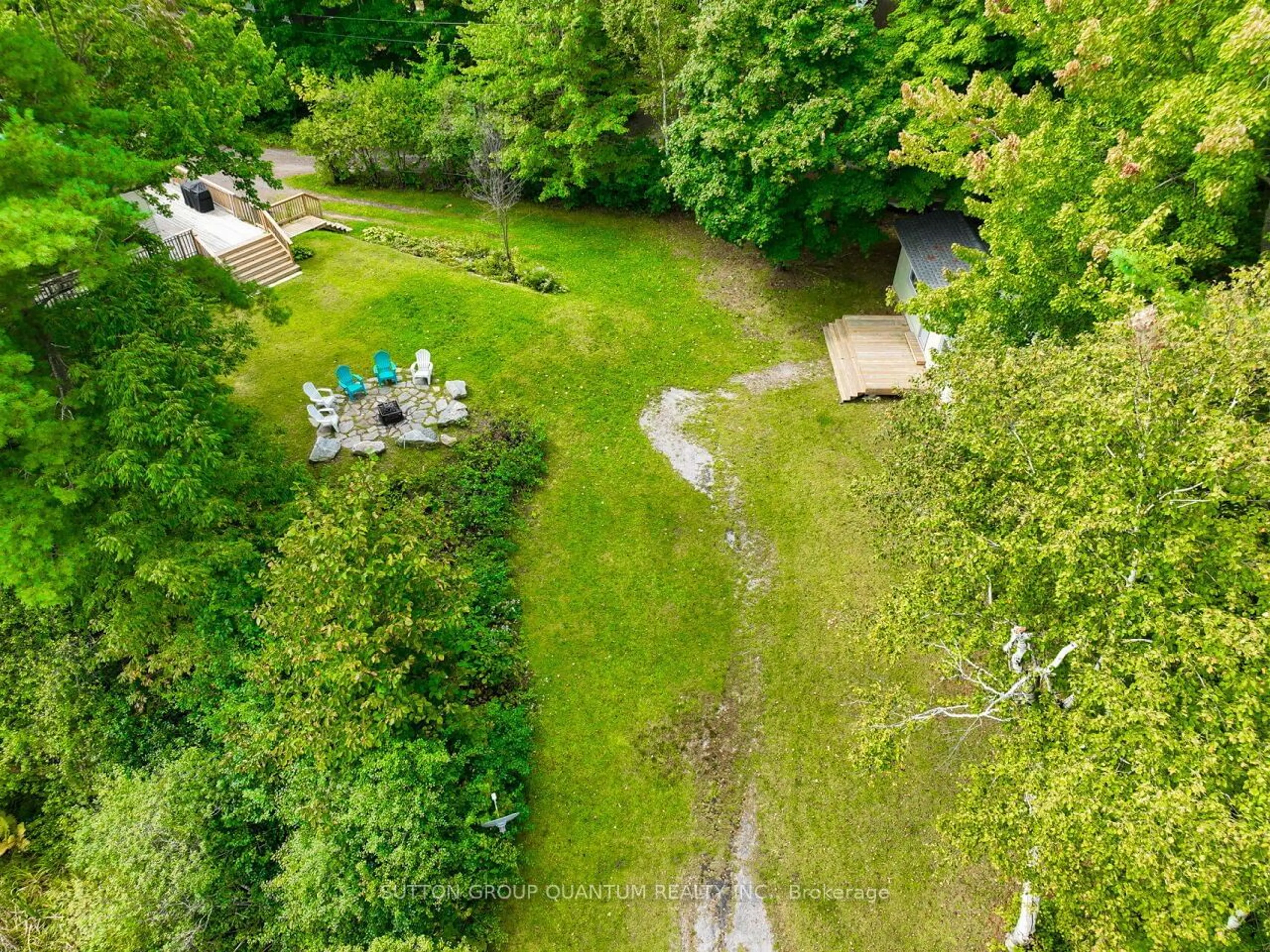 Patio, the fenced backyard for 1006 Youngs Rd, Muskoka Lakes Ontario P0B 1J0