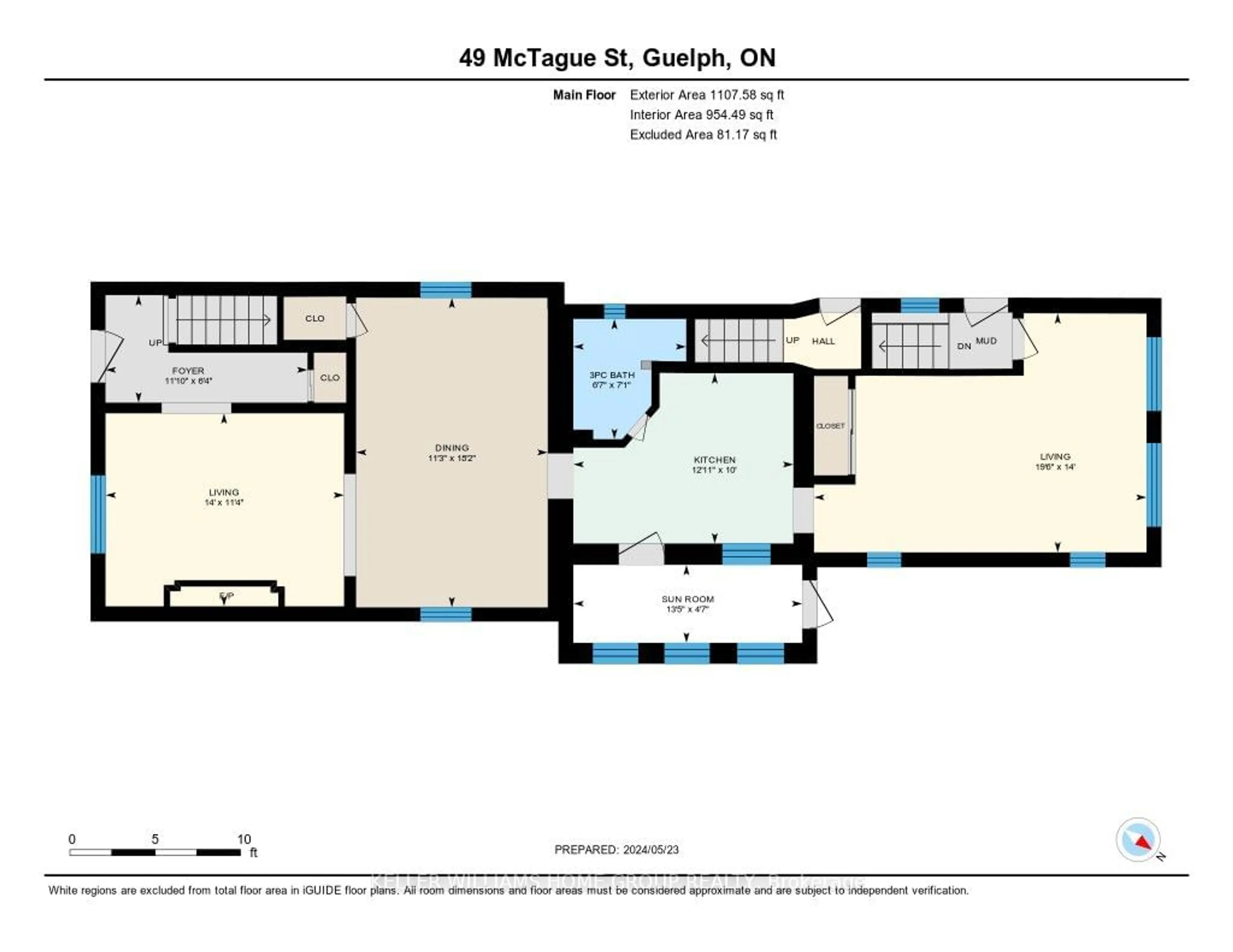 Floor plan for 49 Mctague St, Guelph Ontario N1H 2A7