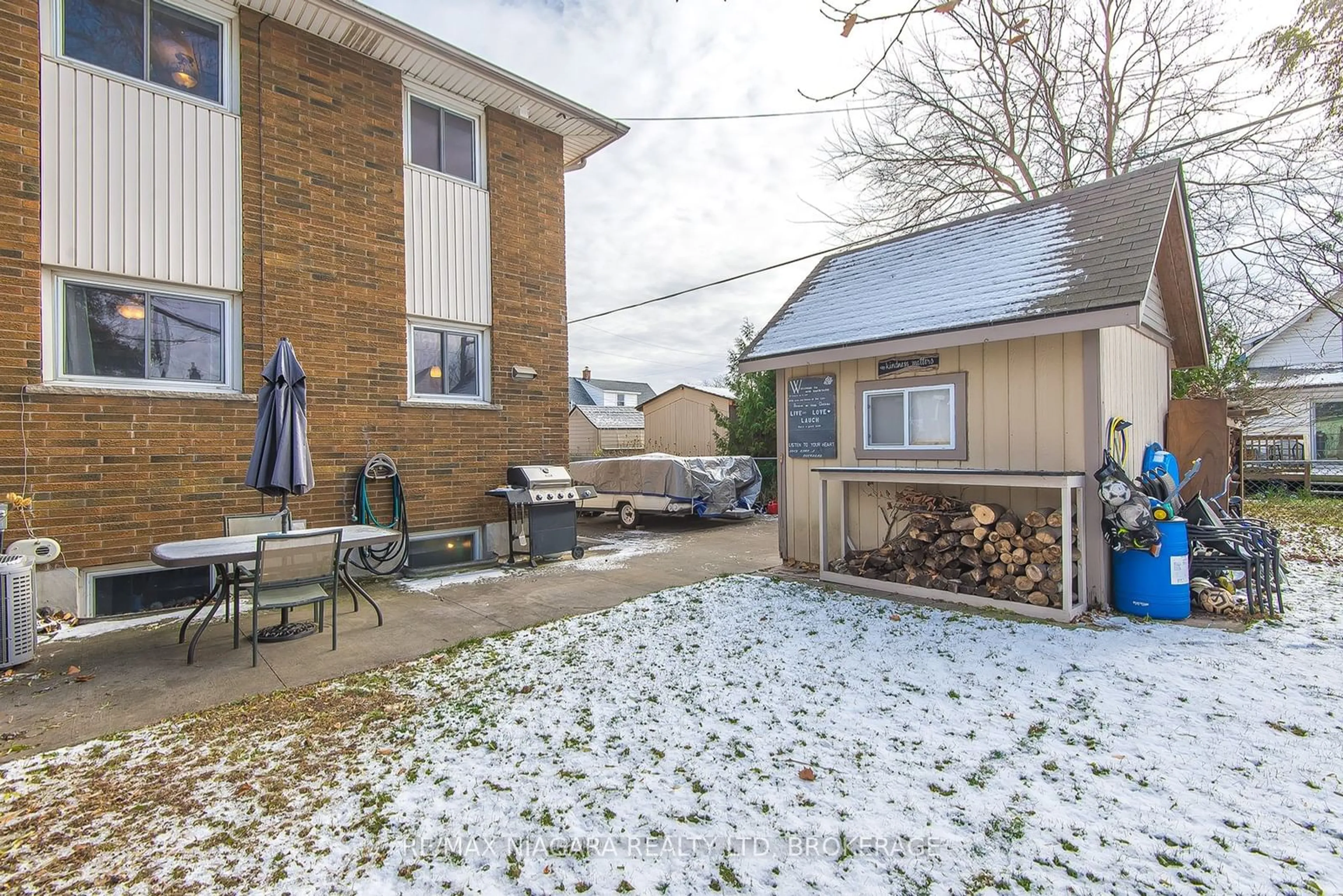 Patio, the fenced backyard for 5 Glen Ave, St. Catharines Ontario L2S 1L2