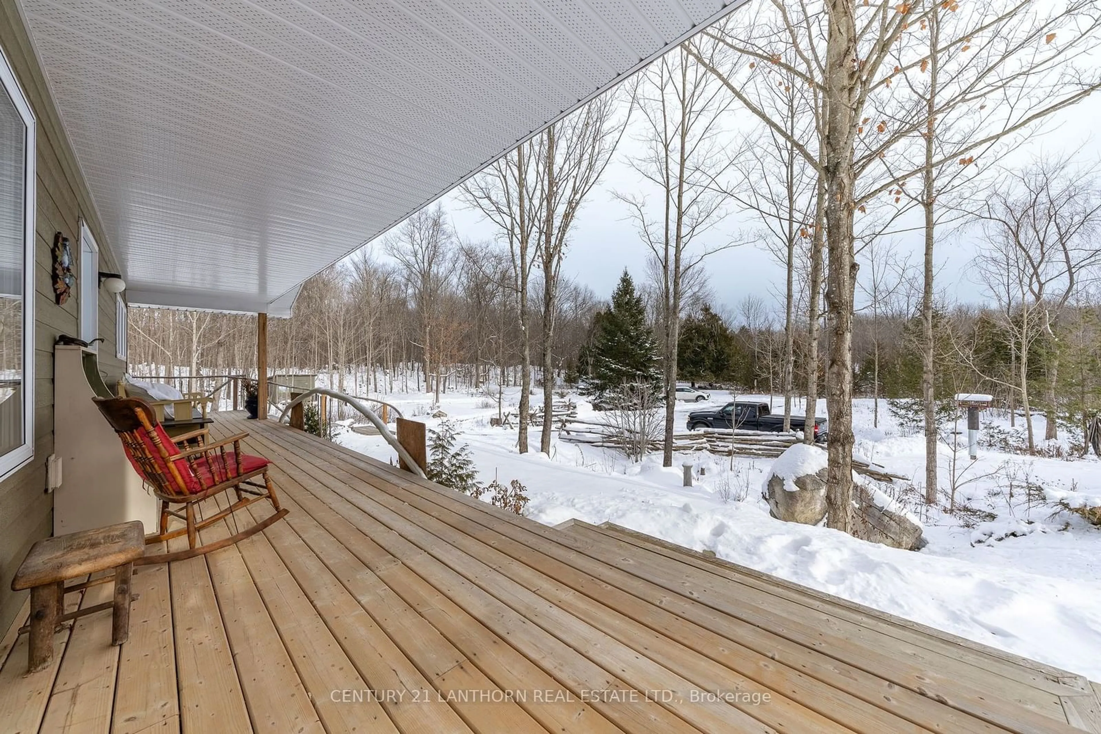 Patio, the fenced backyard for 2653 Moneymore Rd, Tweed Ontario K0K 2Y0