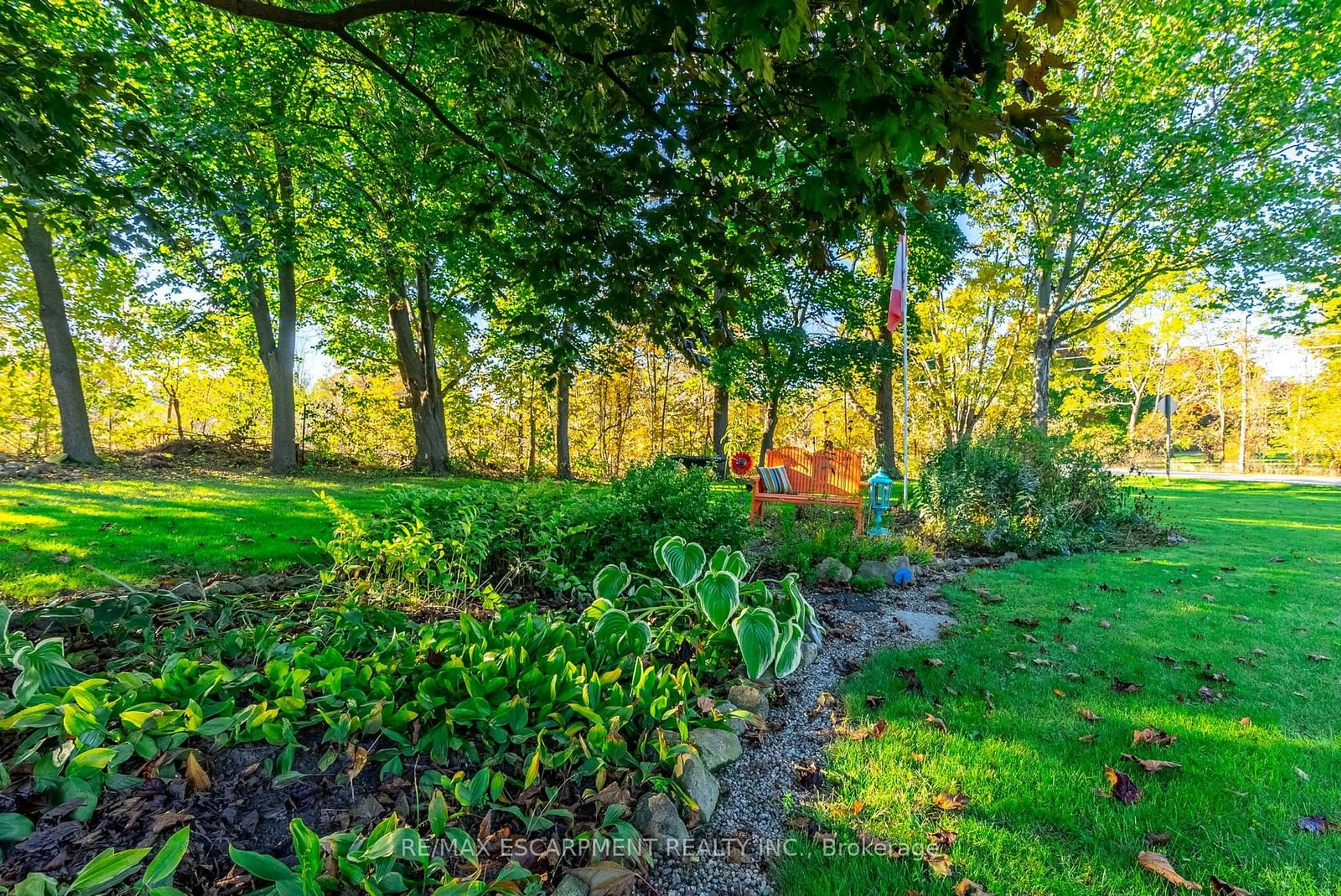 Patio, the fenced backyard for 1304 Brock Rd, Hamilton Ontario L9H 5E4