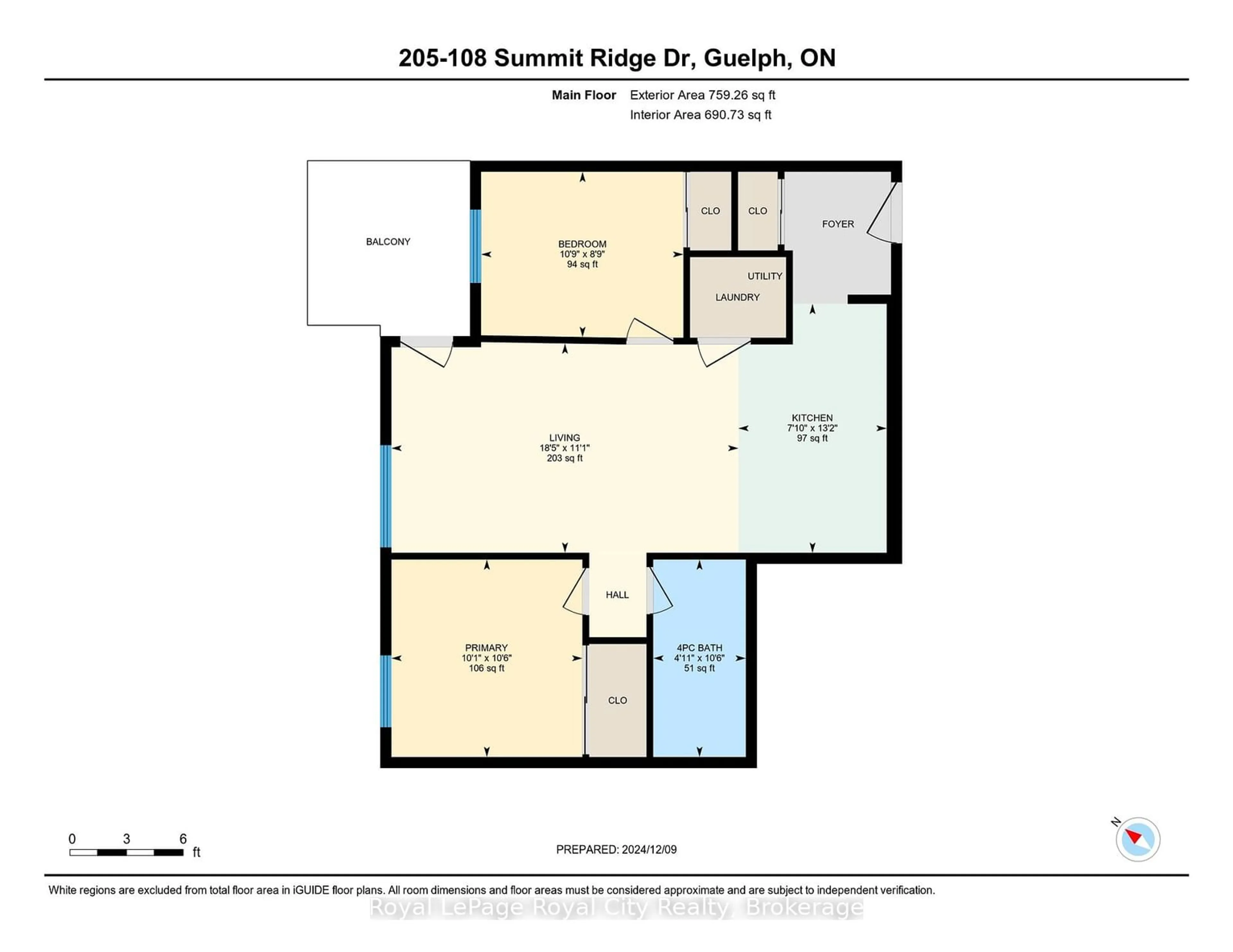 Floor plan for 108 Summit Ridge Dr #205, Guelph Ontario N1E 6X2