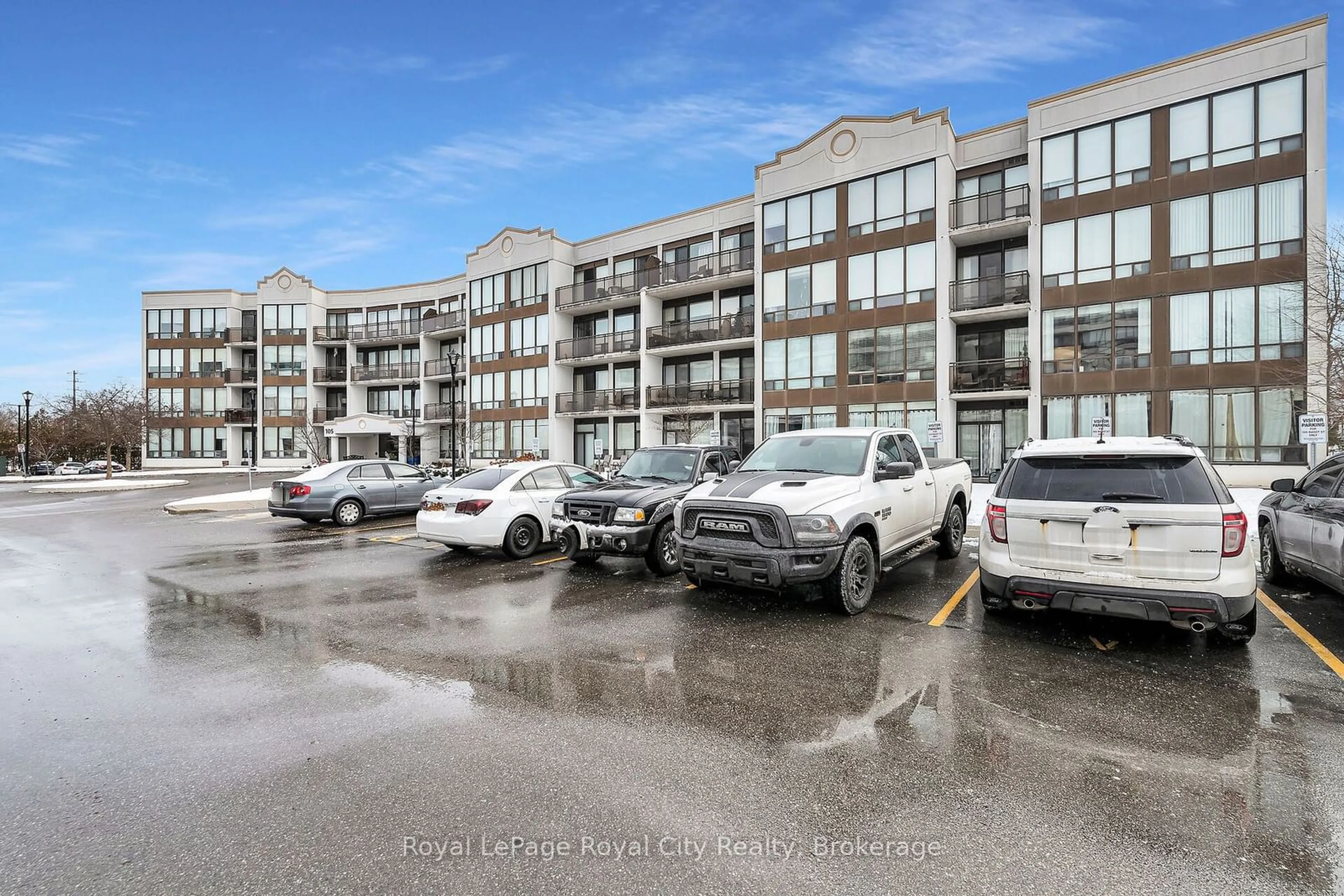 A pic from exterior of the house or condo, the street view for 105 Bagot St #107, Guelph Ontario N1H 8H4