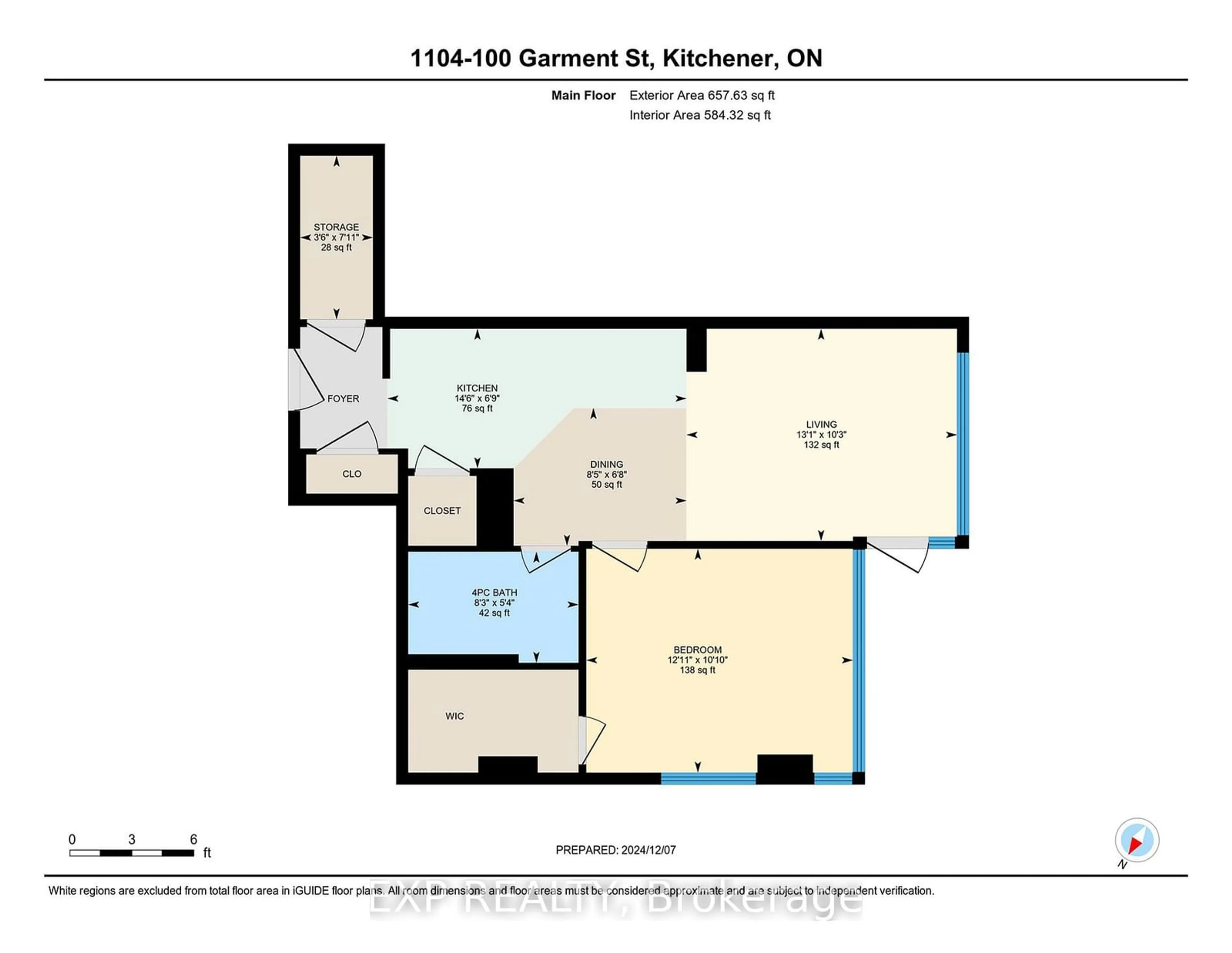 Floor plan for 100 Garment St #1104, Kitchener Ontario N2G 0C3