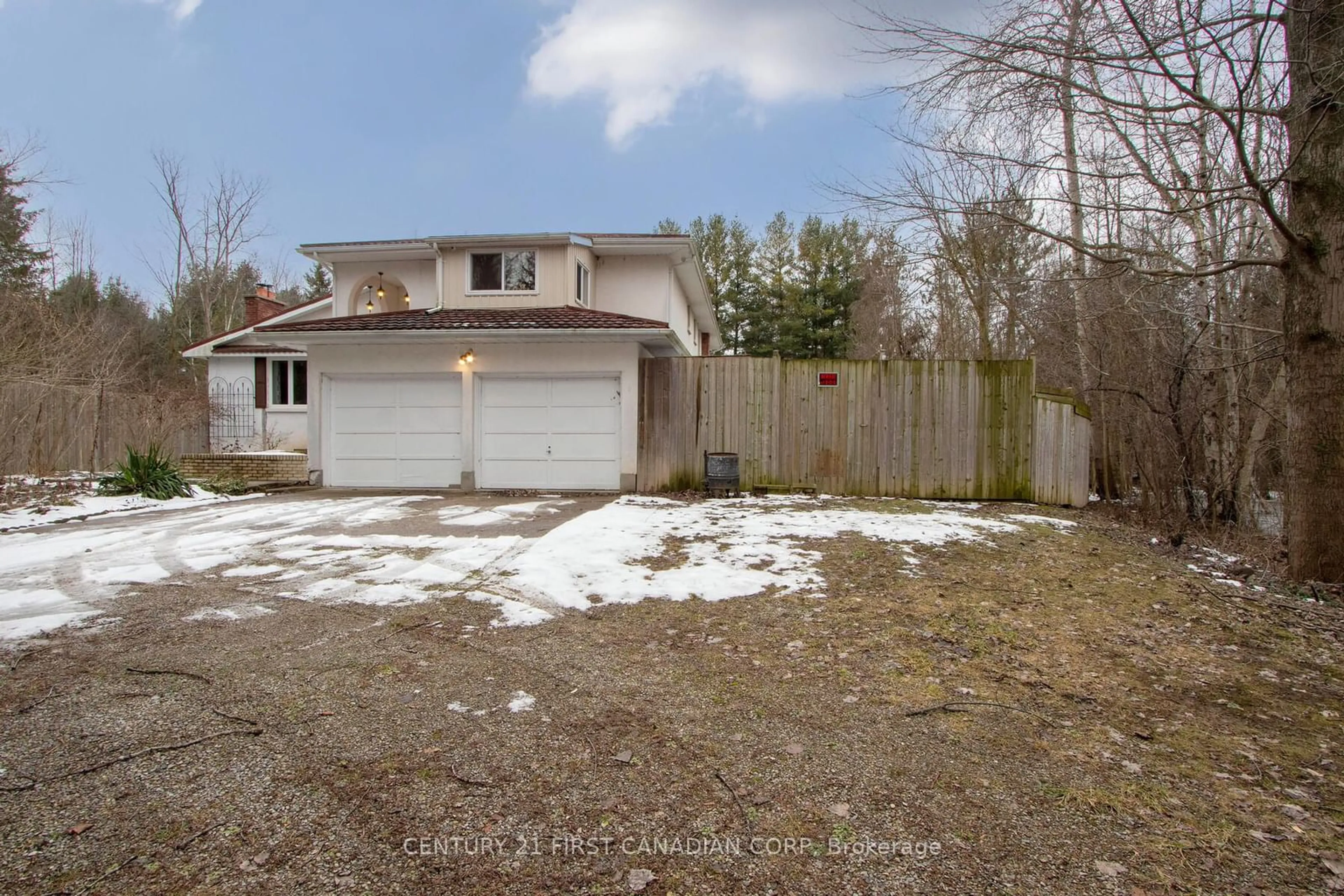 Frontside or backside of a home, the fenced backyard for 1835 Mark Settlement Dr, North Middlesex Ontario N0M 2K0