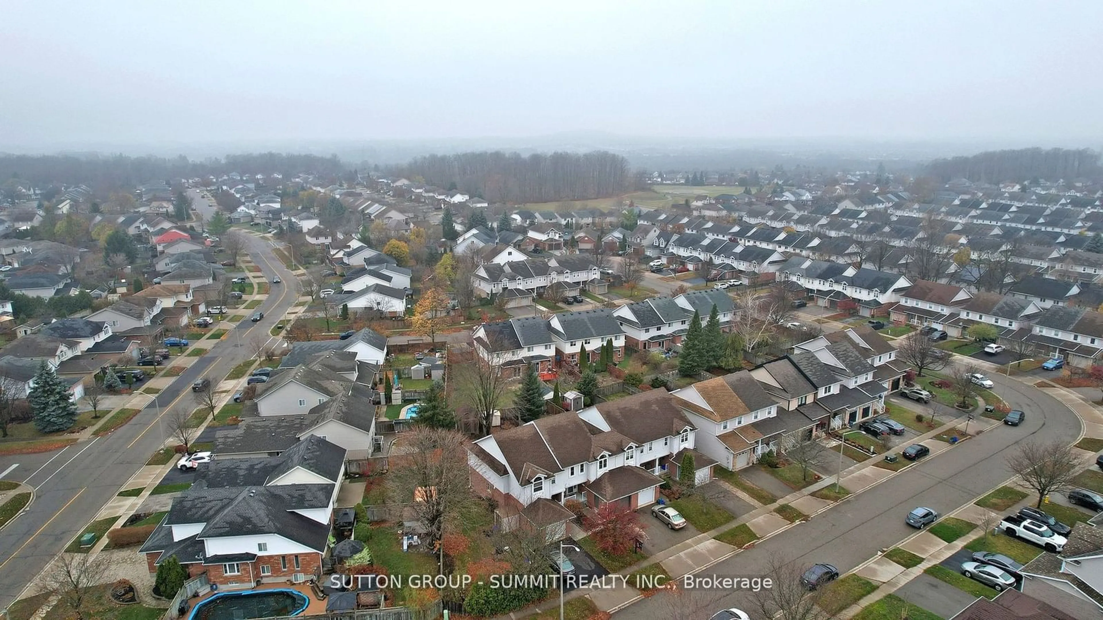 A pic from outside/outdoor area/front of a property/back of a property/a pic from drone, city buildings view from balcony for 8 King William Crt, Cambridge Ontario N3C 4J2