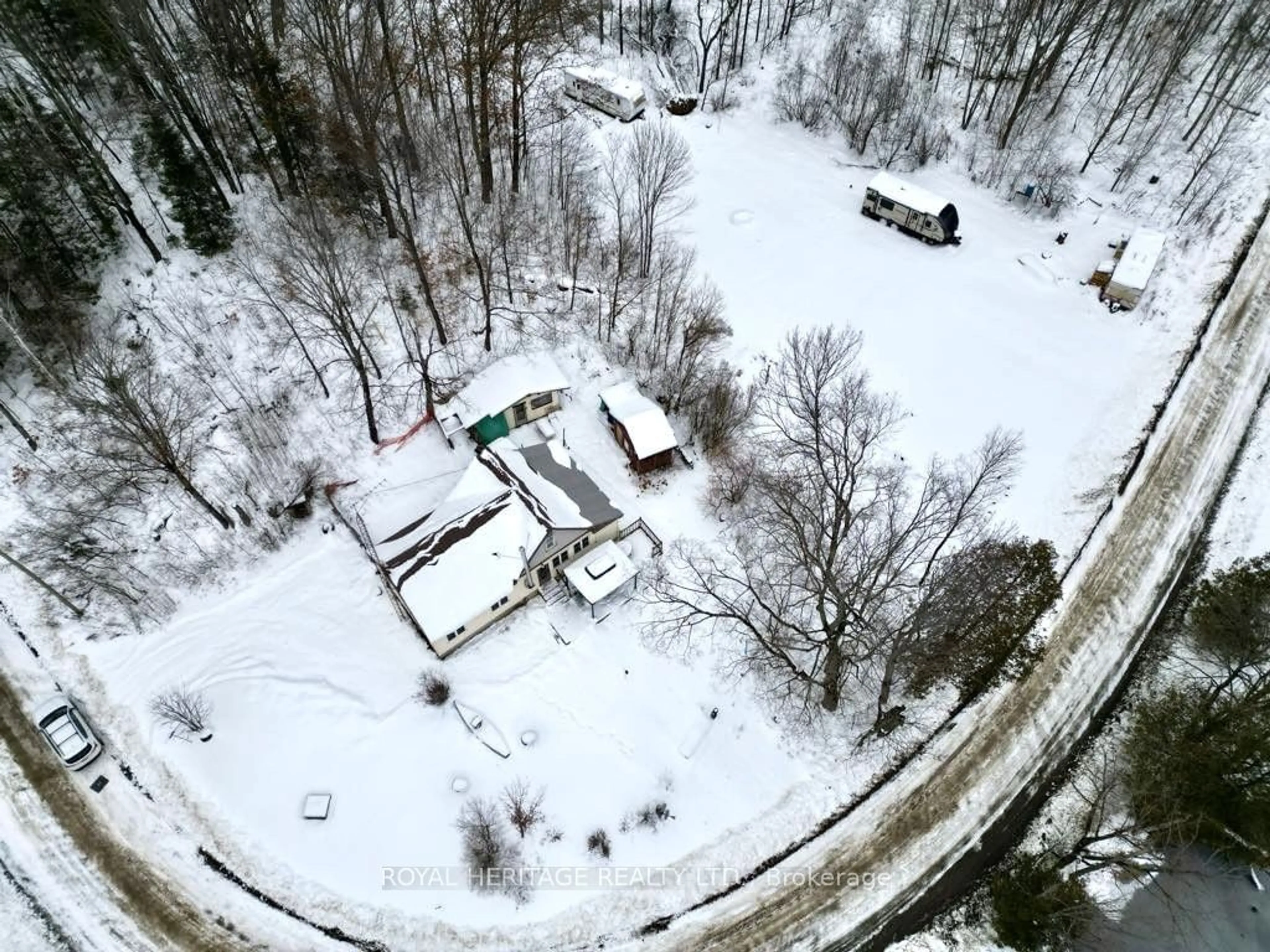 A pic from outside/outdoor area/front of a property/back of a property/a pic from drone, street for 256 Trout Lake Rd, Bancroft Ontario K0L 1C0