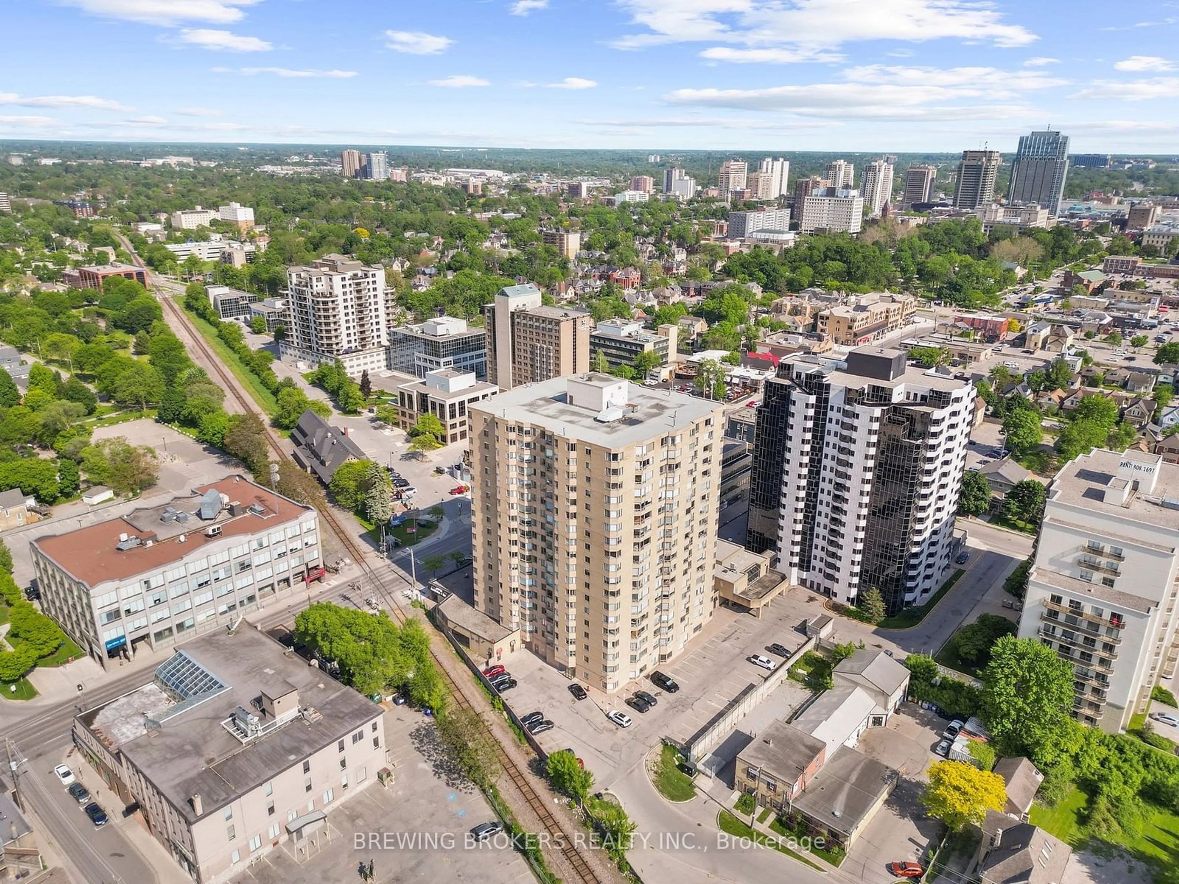 A pic from outside/outdoor area/front of a property/back of a property/a pic from drone, city buildings view from balcony for 695 Richmond St #1501, London Ontario N6A 5M6