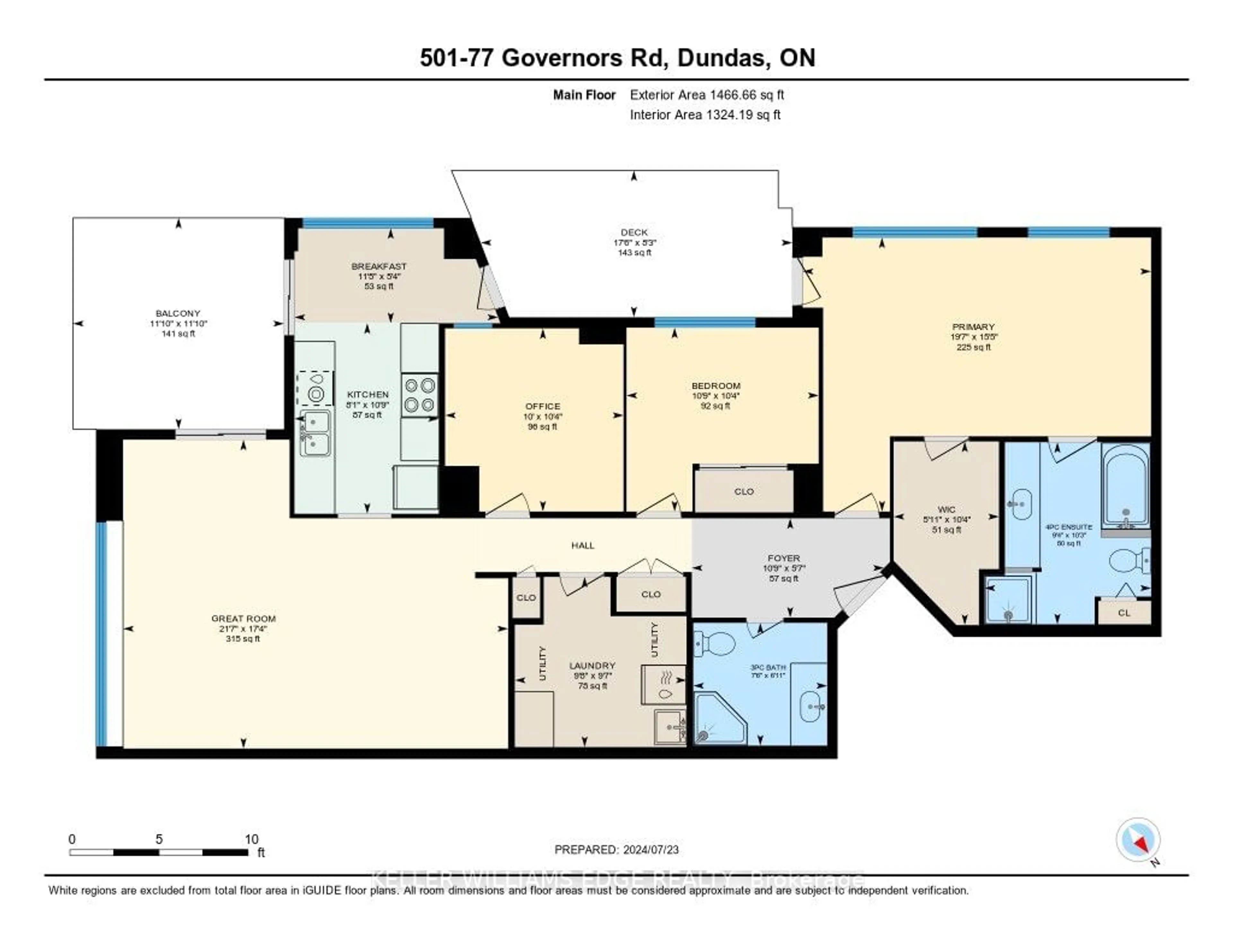 Floor plan for 77 Governors Rd #501, Hamilton Ontario L9H 7N8