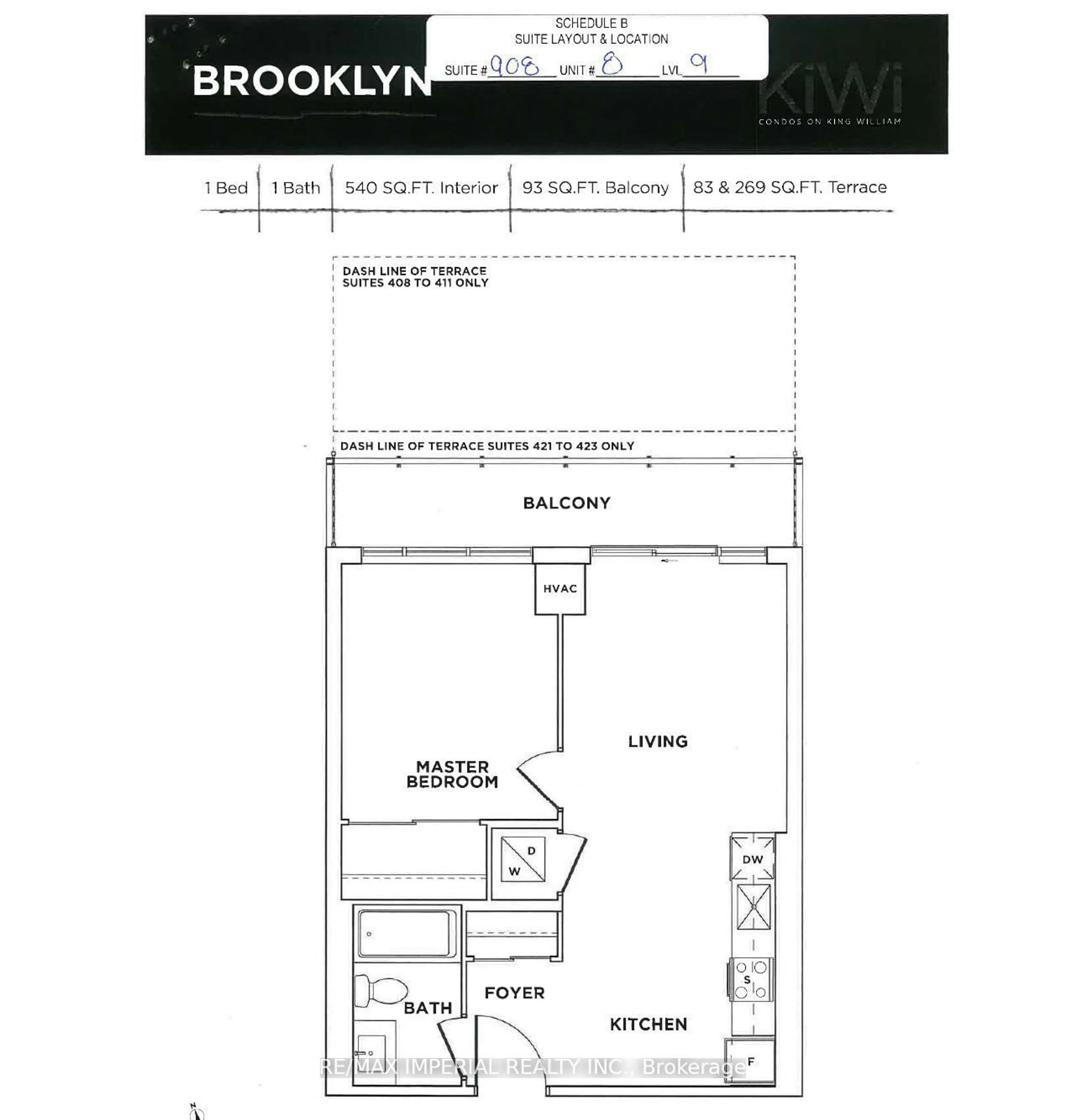 Floor plan for 212 King William St #908, Hamilton Ontario L8R 0A7