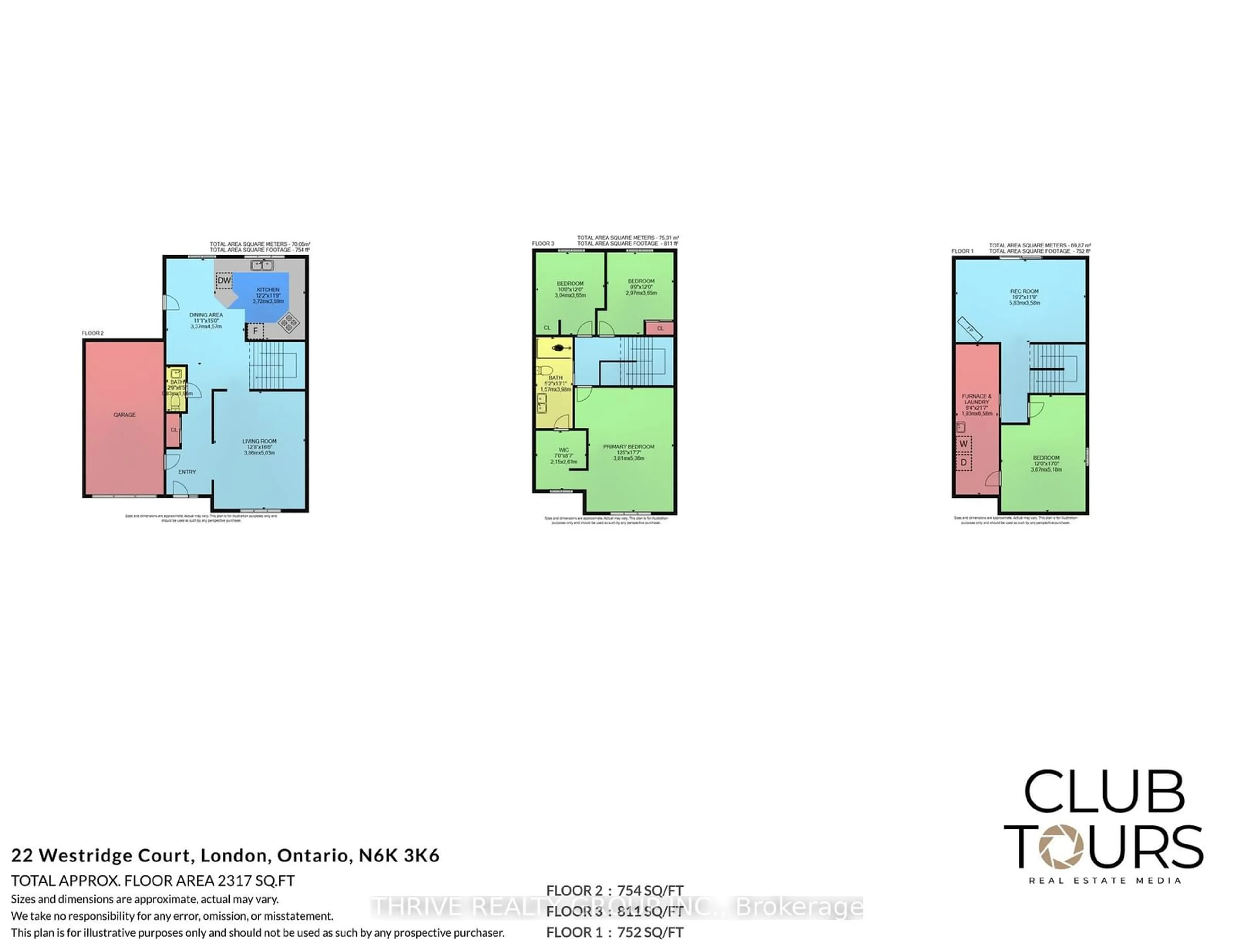 Floor plan for 22 Westridge Crt, London Ontario N6K 3K6